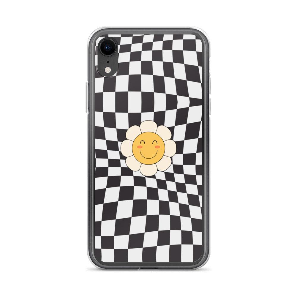 Happy Flower BLACK | Clear Case for iPhone® - Sunday Golden