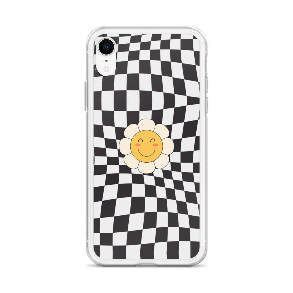 Happy Flower BLACK | Clear Case for iPhone® - Sunday Golden