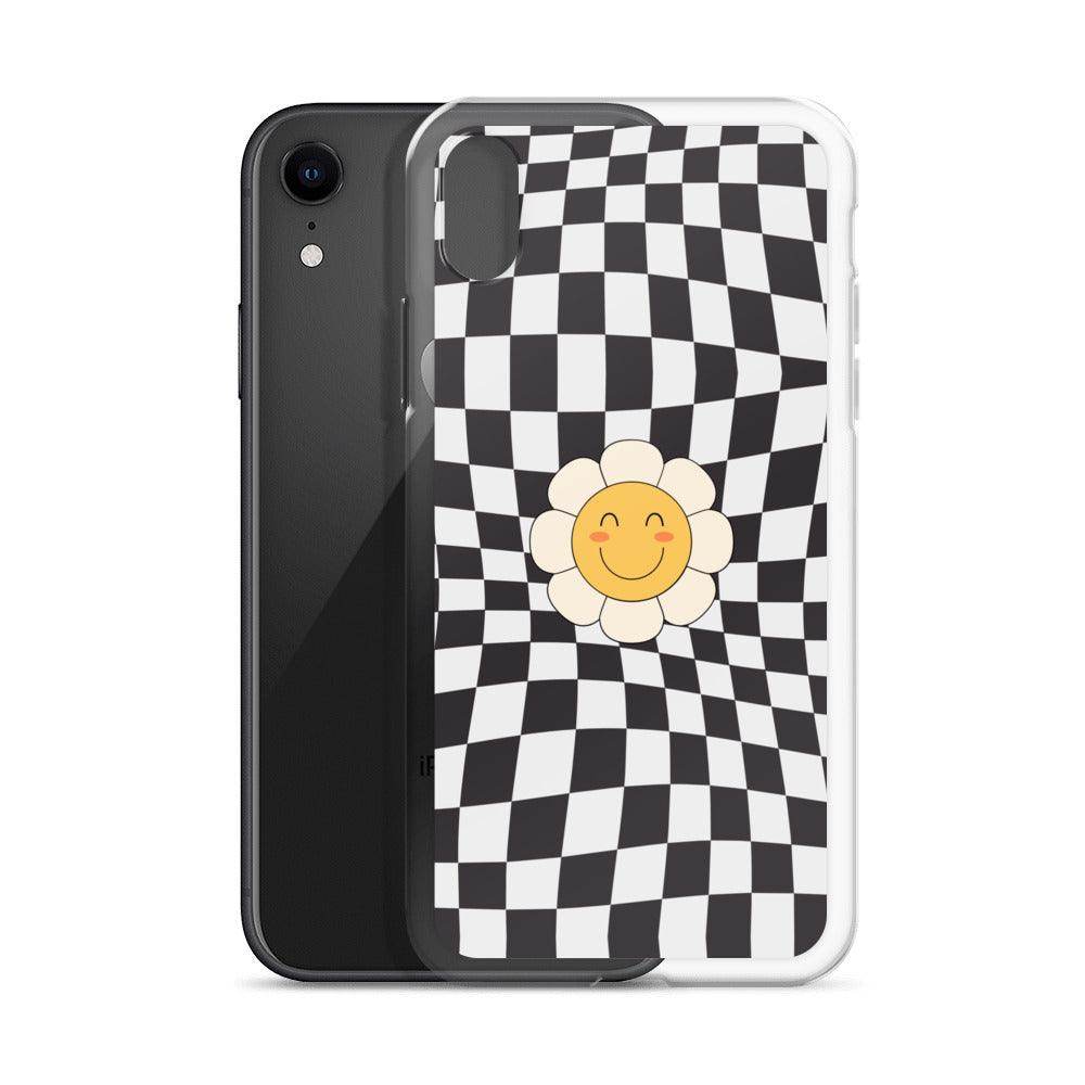 Happy Flower BLACK | Clear Case for iPhone® - Sunday Golden