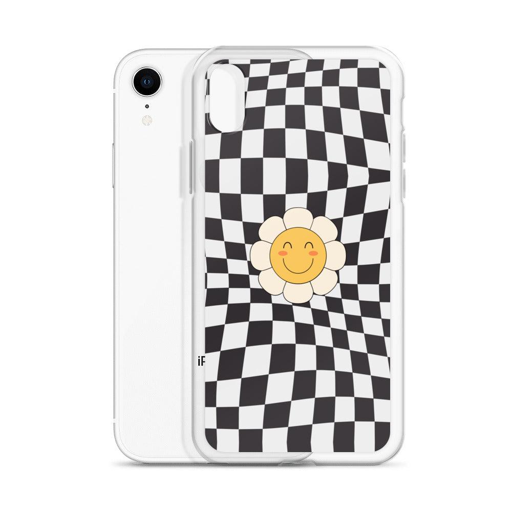 Happy Flower BLACK | Clear Case for iPhone® - Sunday Golden
