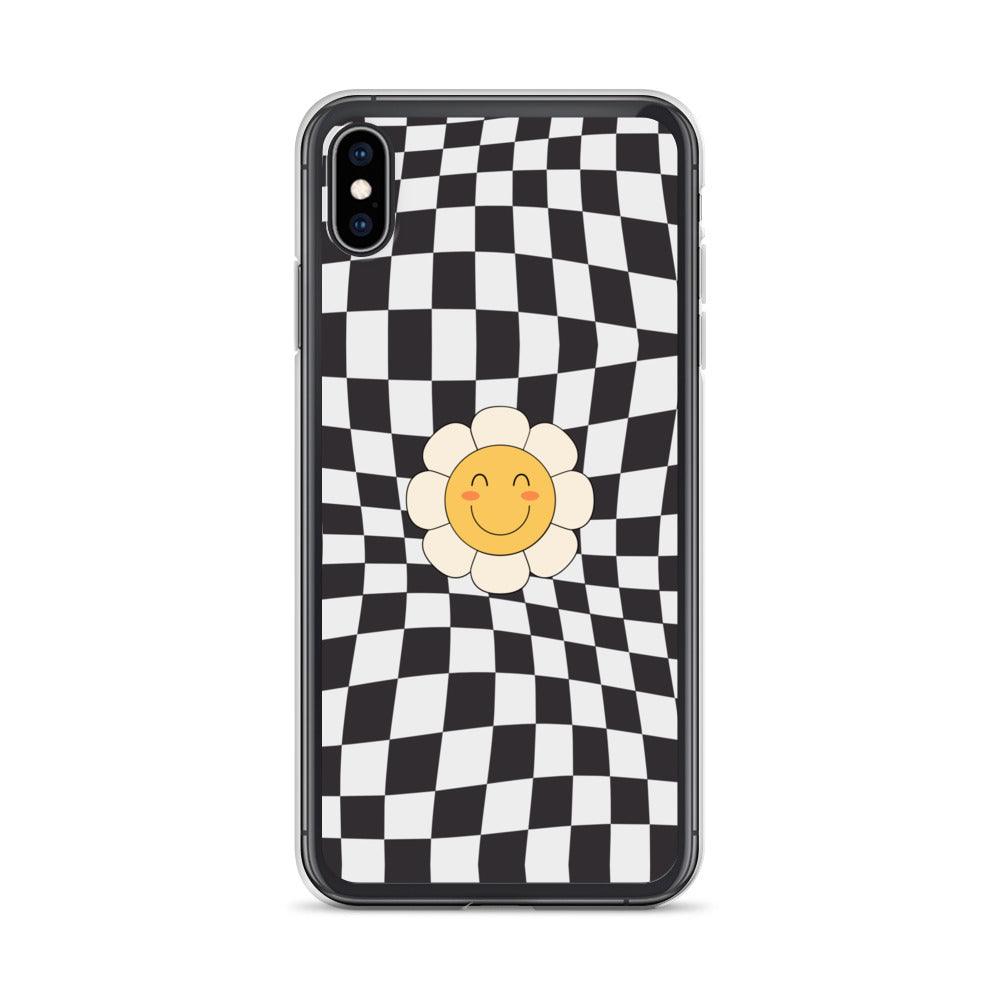 Happy Flower BLACK | Clear Case for iPhone® - Sunday Golden