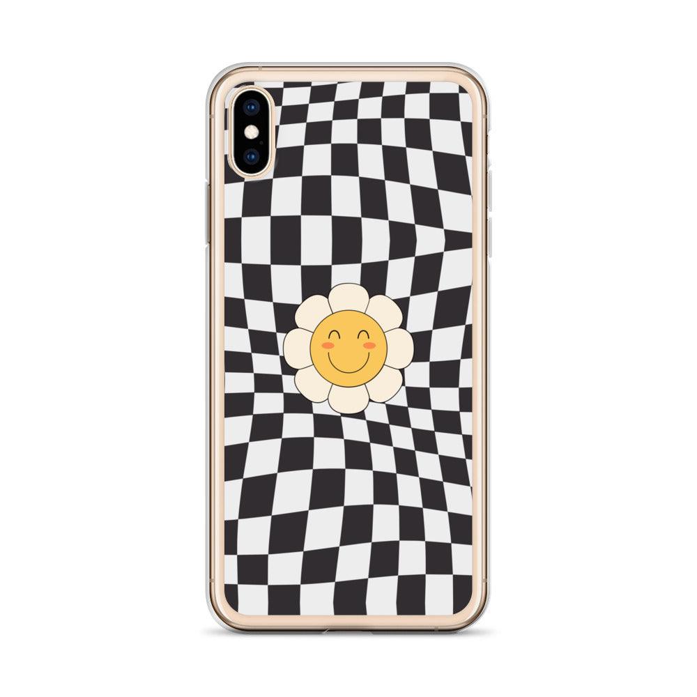 Happy Flower BLACK | Clear Case for iPhone® - Sunday Golden