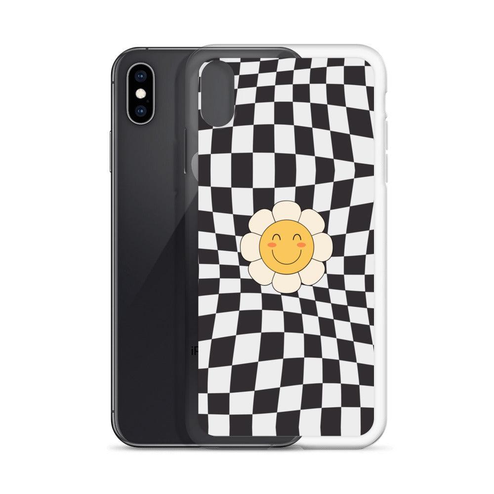 Happy Flower BLACK | Clear Case for iPhone® - Sunday Golden