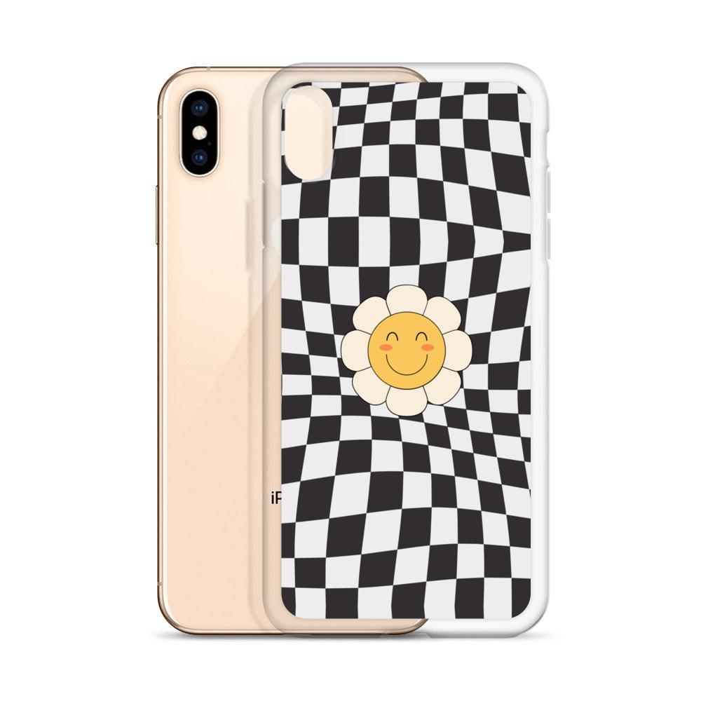 Happy Flower BLACK | Clear Case for iPhone® - Sunday Golden