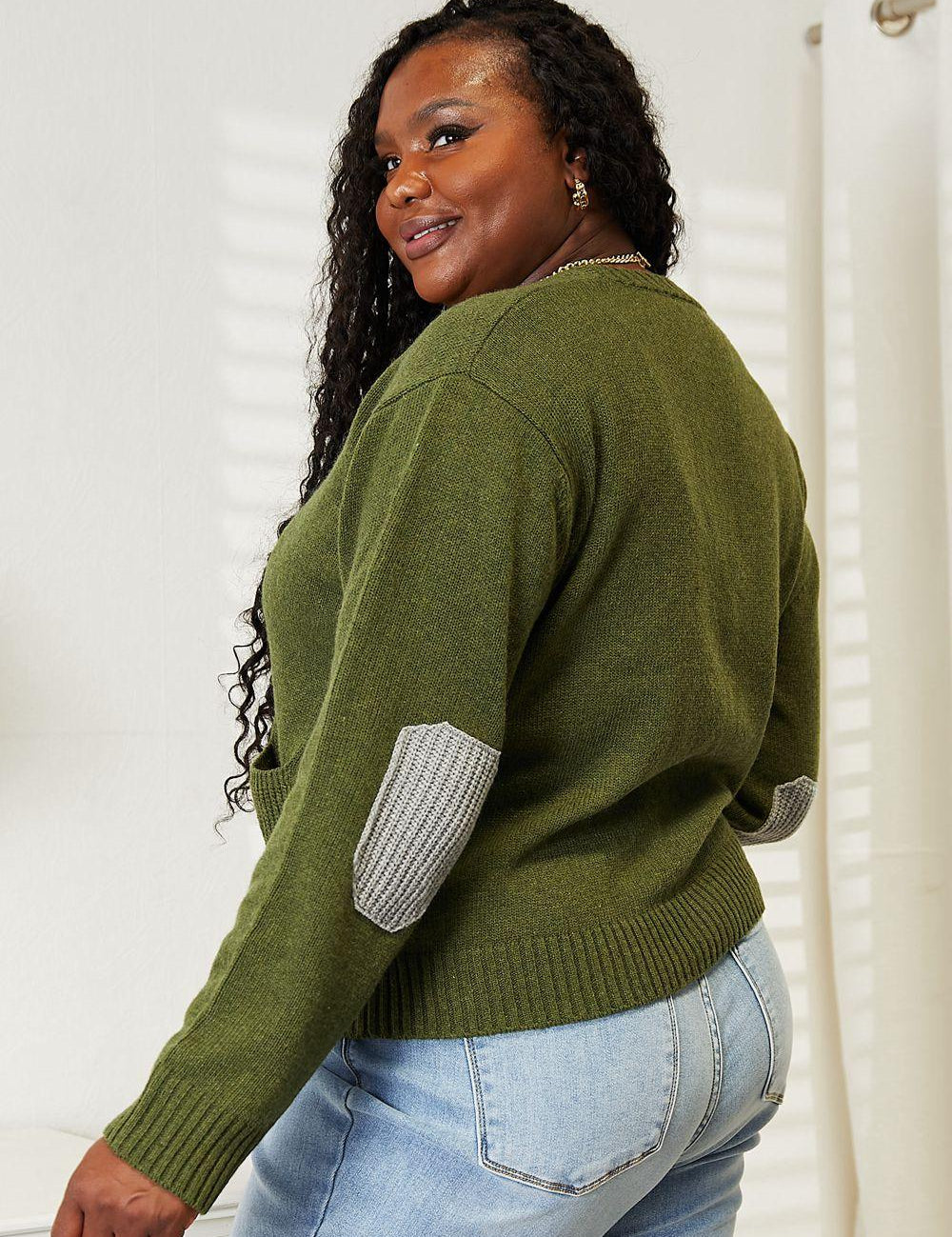 Giving Me Butterflies Long Sleeve V Neck Button Down Cardigan - Sunday Golden