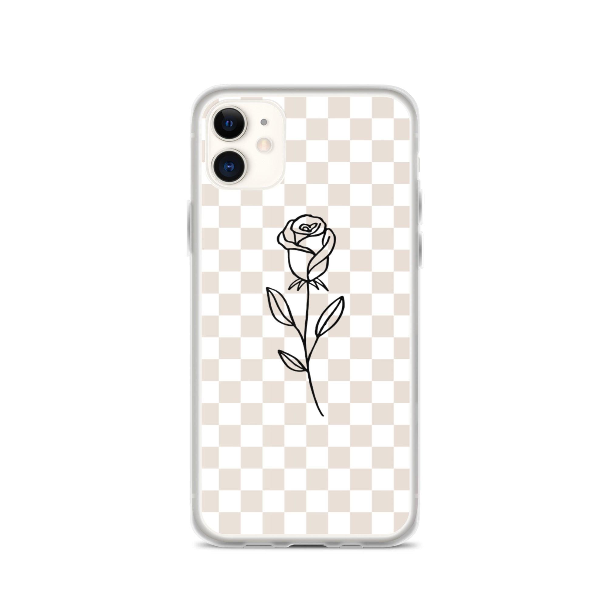 Checkered Rose iPhone Case - Sunday Golden
