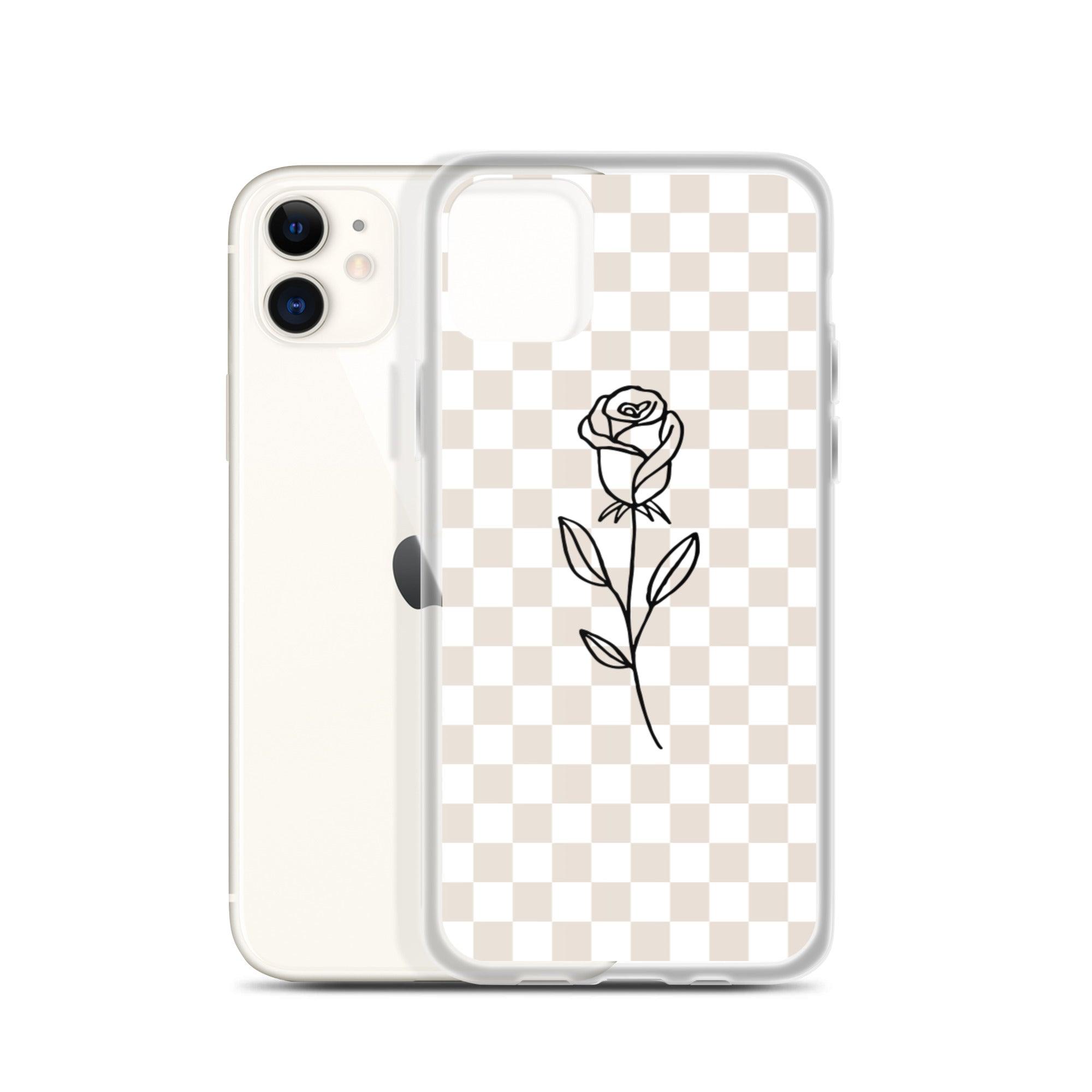 Checkered Rose iPhone Case - Sunday Golden