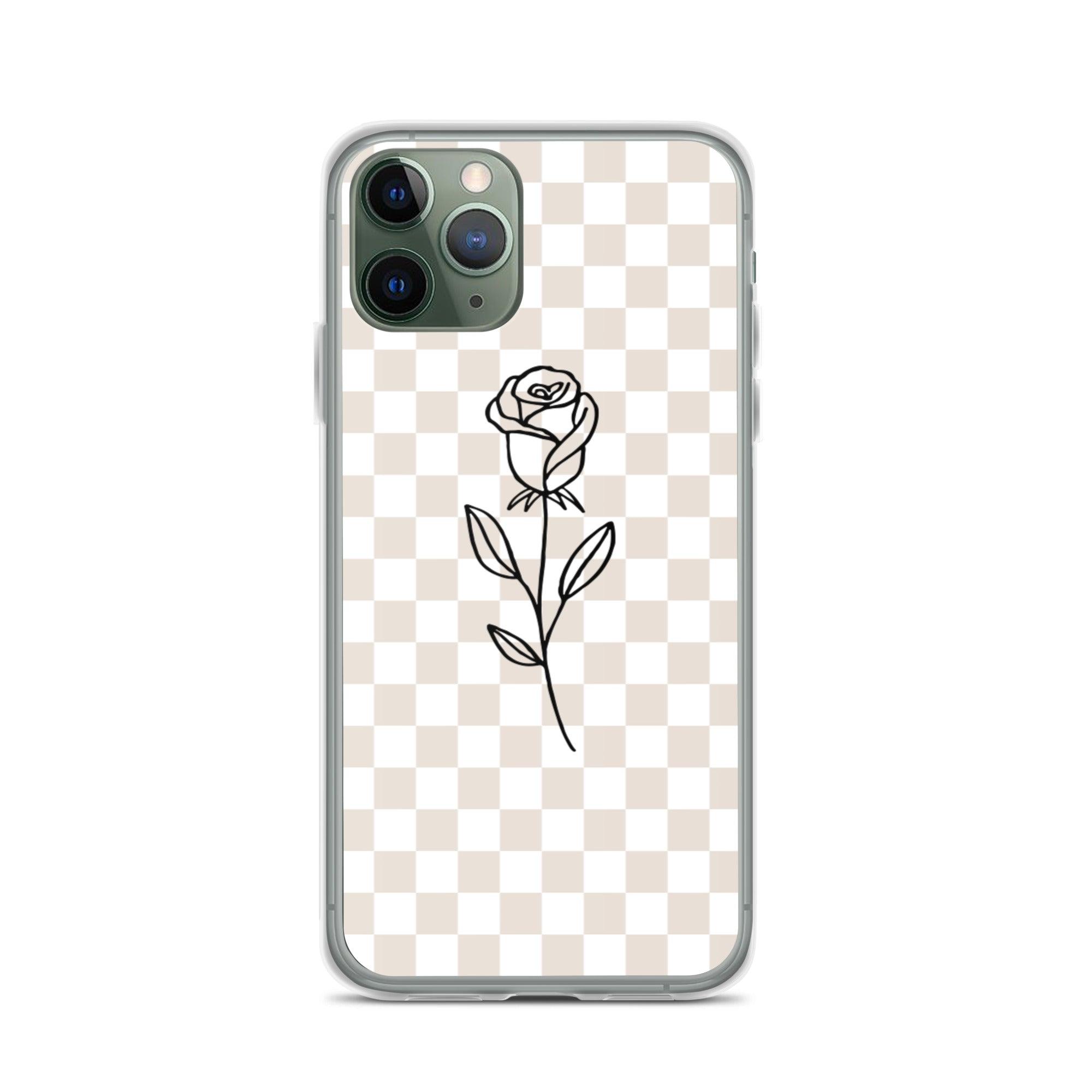 Checkered Rose iPhone Case - Sunday Golden