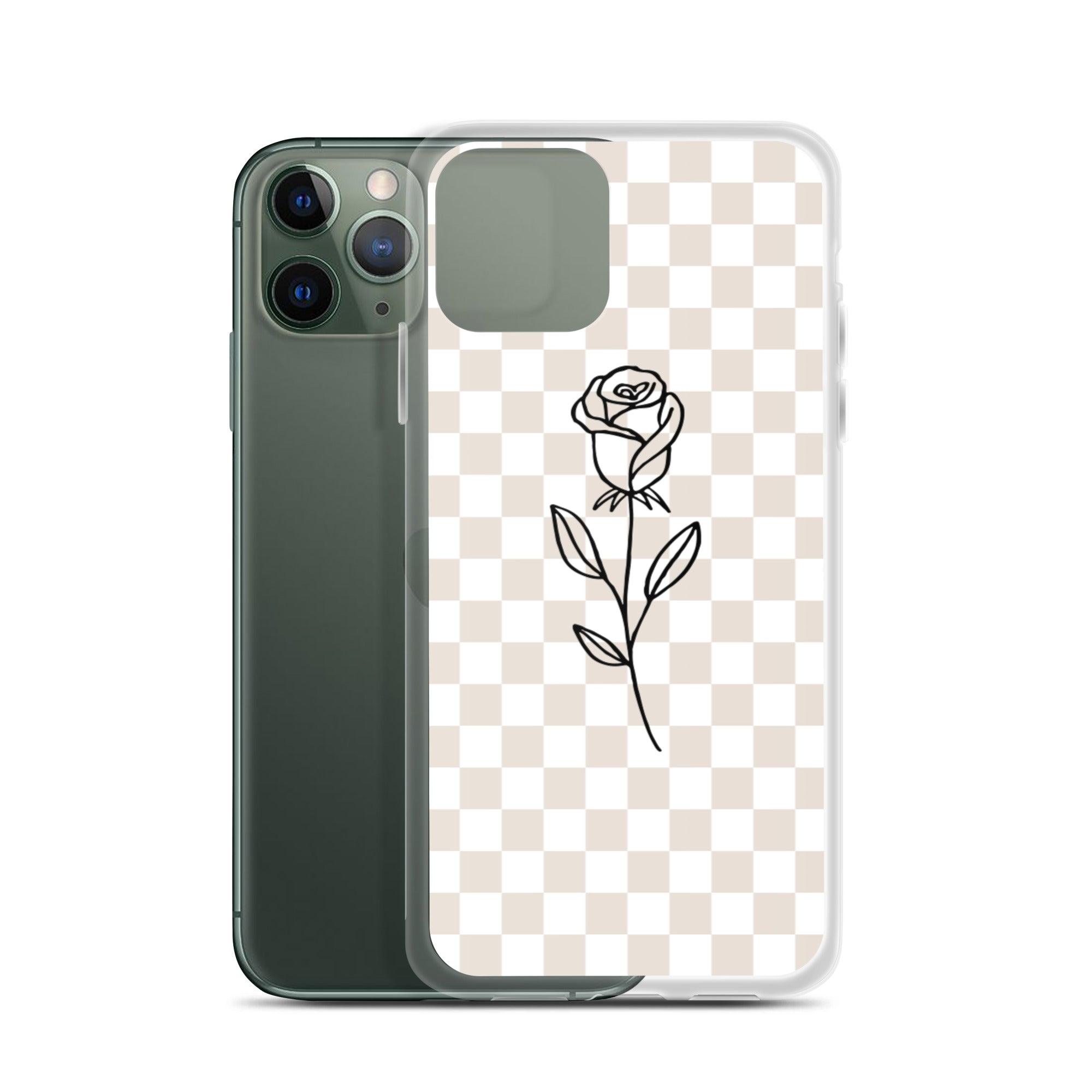 Checkered Rose iPhone Case - Sunday Golden