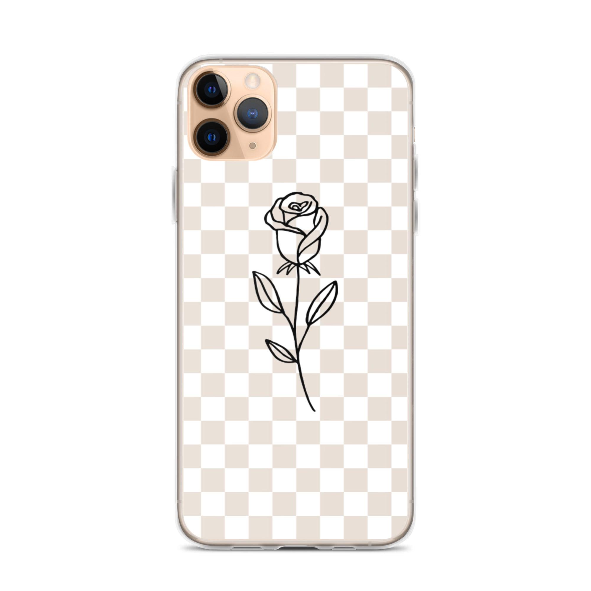 Checkered Rose iPhone Case - Sunday Golden