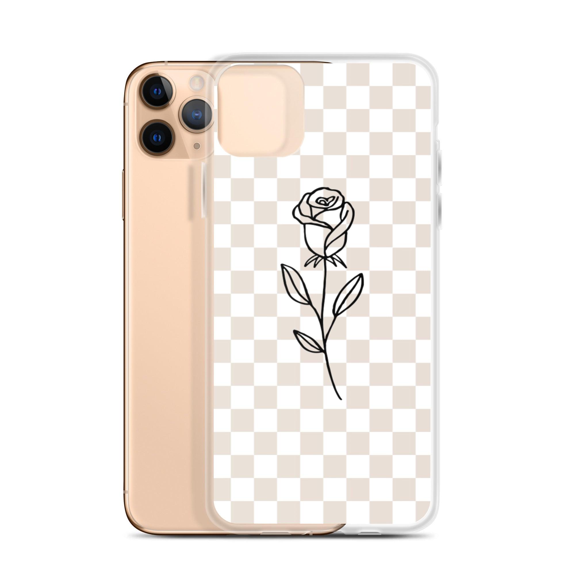Checkered Rose iPhone Case - Sunday Golden