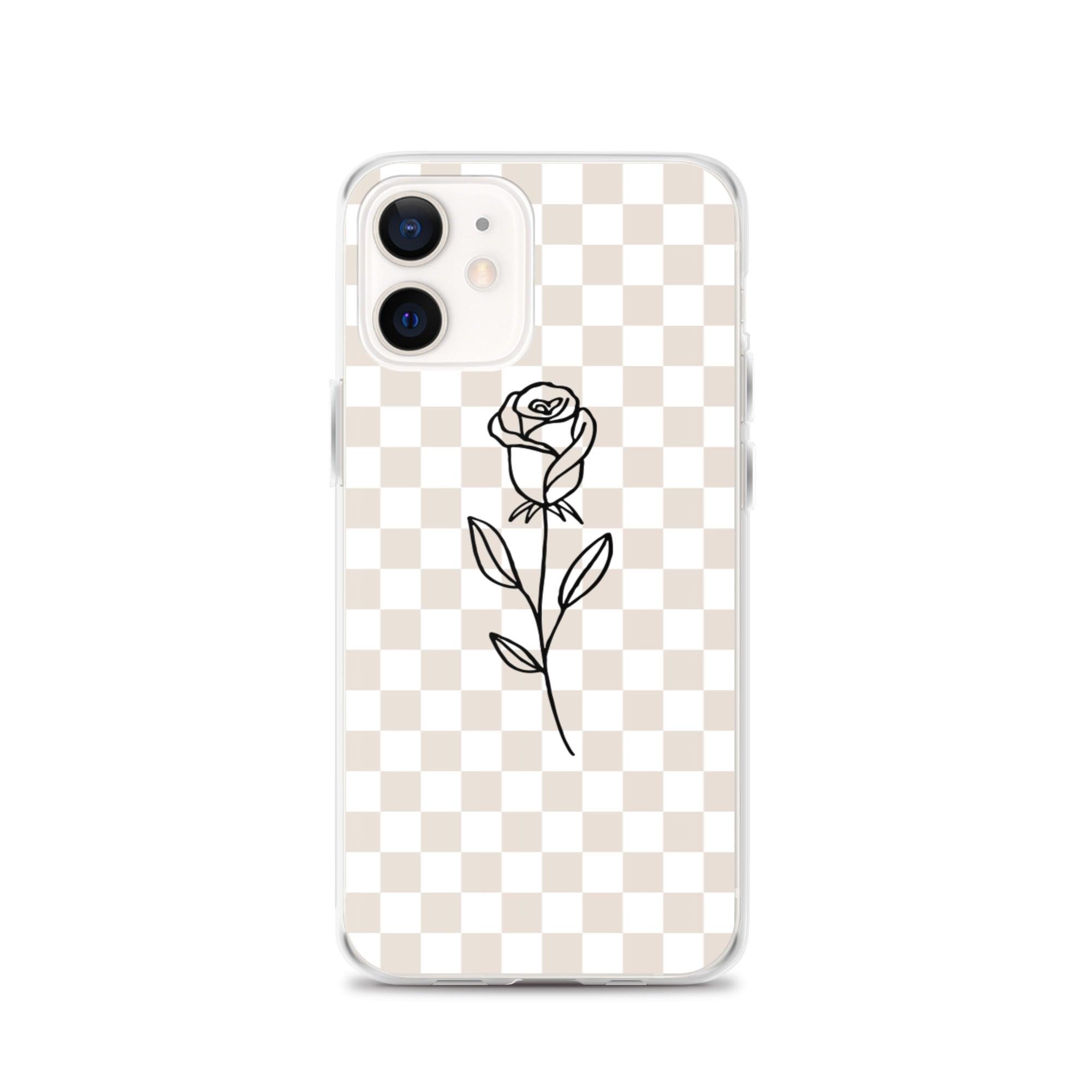Checkered Rose iPhone Case - Sunday Golden