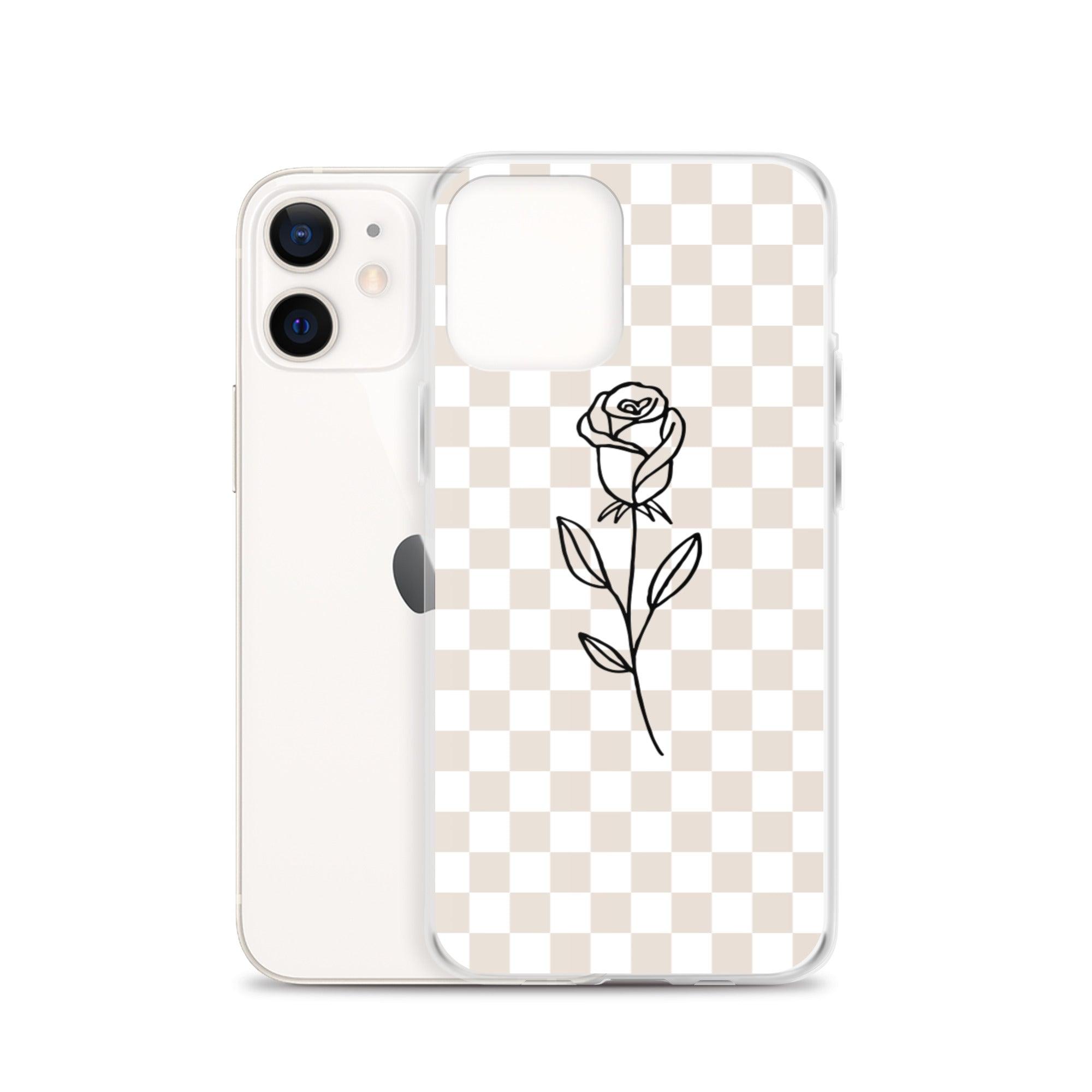Checkered Rose iPhone Case - Sunday Golden
