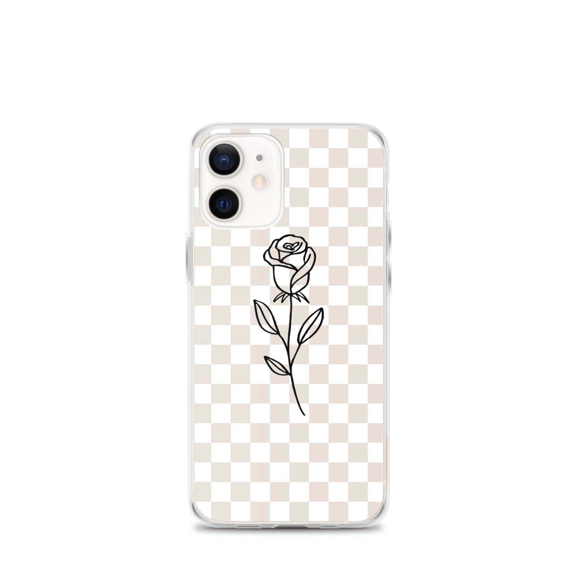 Checkered Rose iPhone Case - Sunday Golden