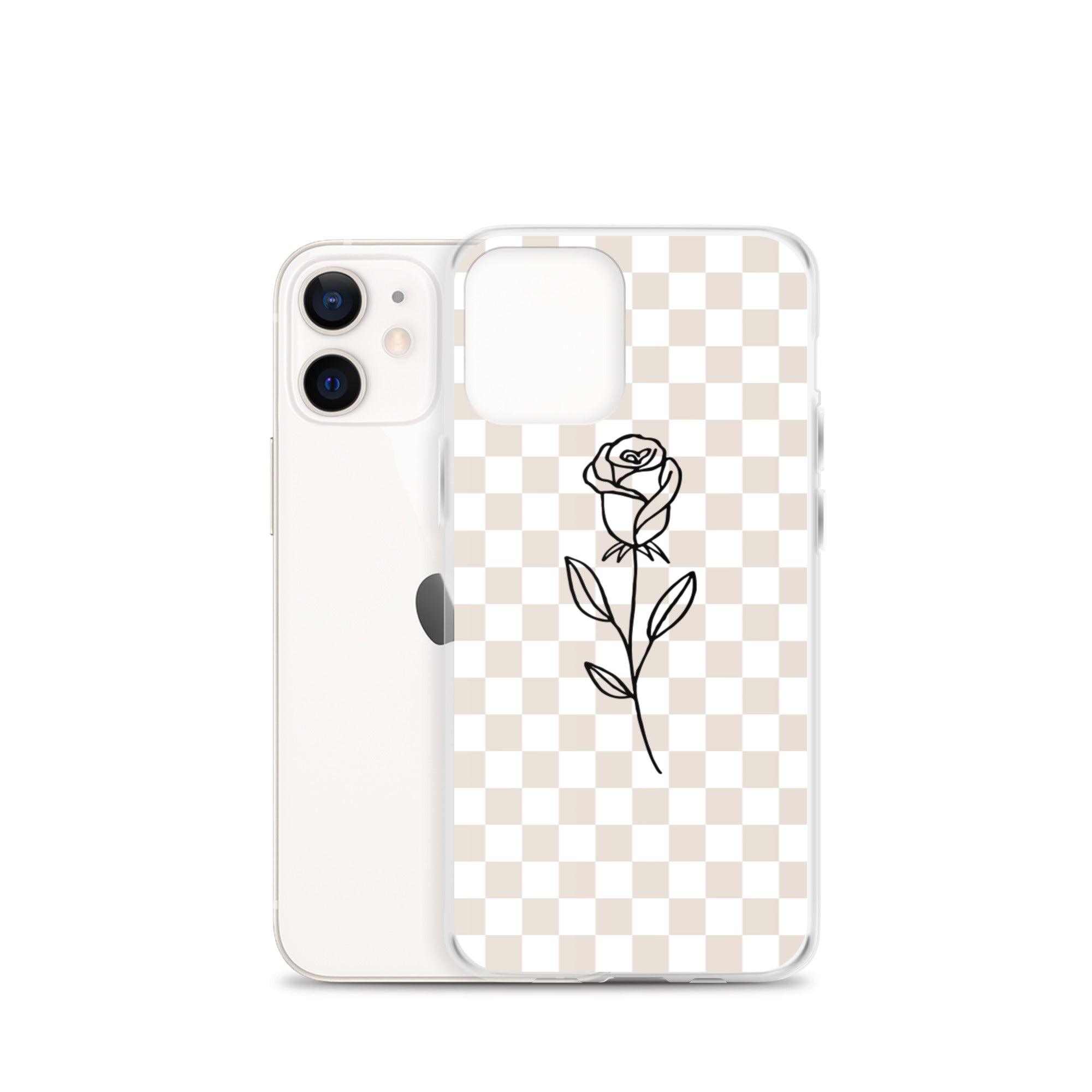 Checkered Rose iPhone Case - Sunday Golden