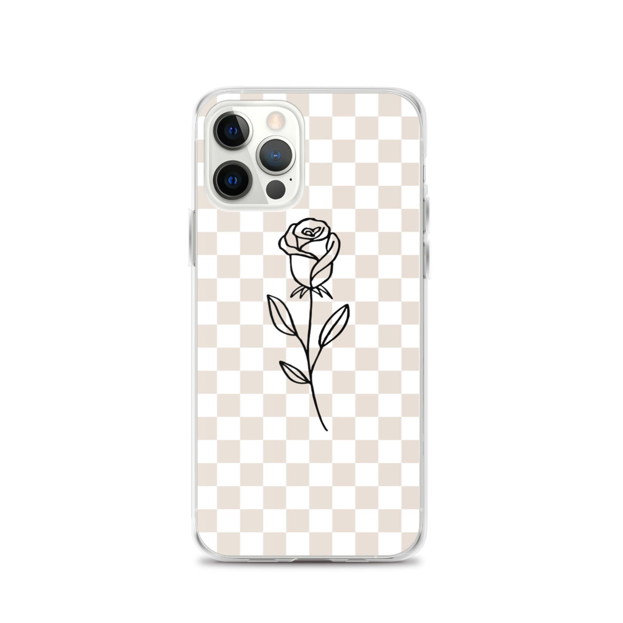 Checkered Rose iPhone Case - Sunday Golden