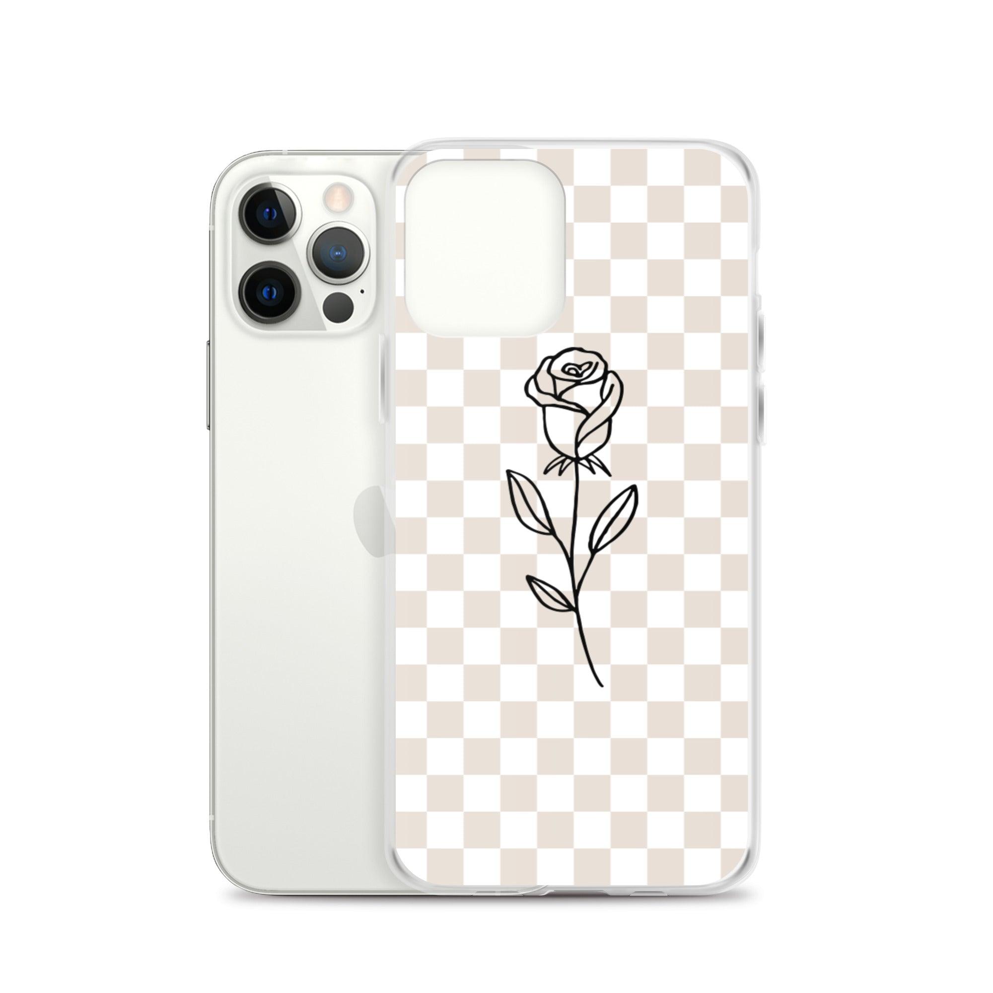 Checkered Rose iPhone Case - Sunday Golden