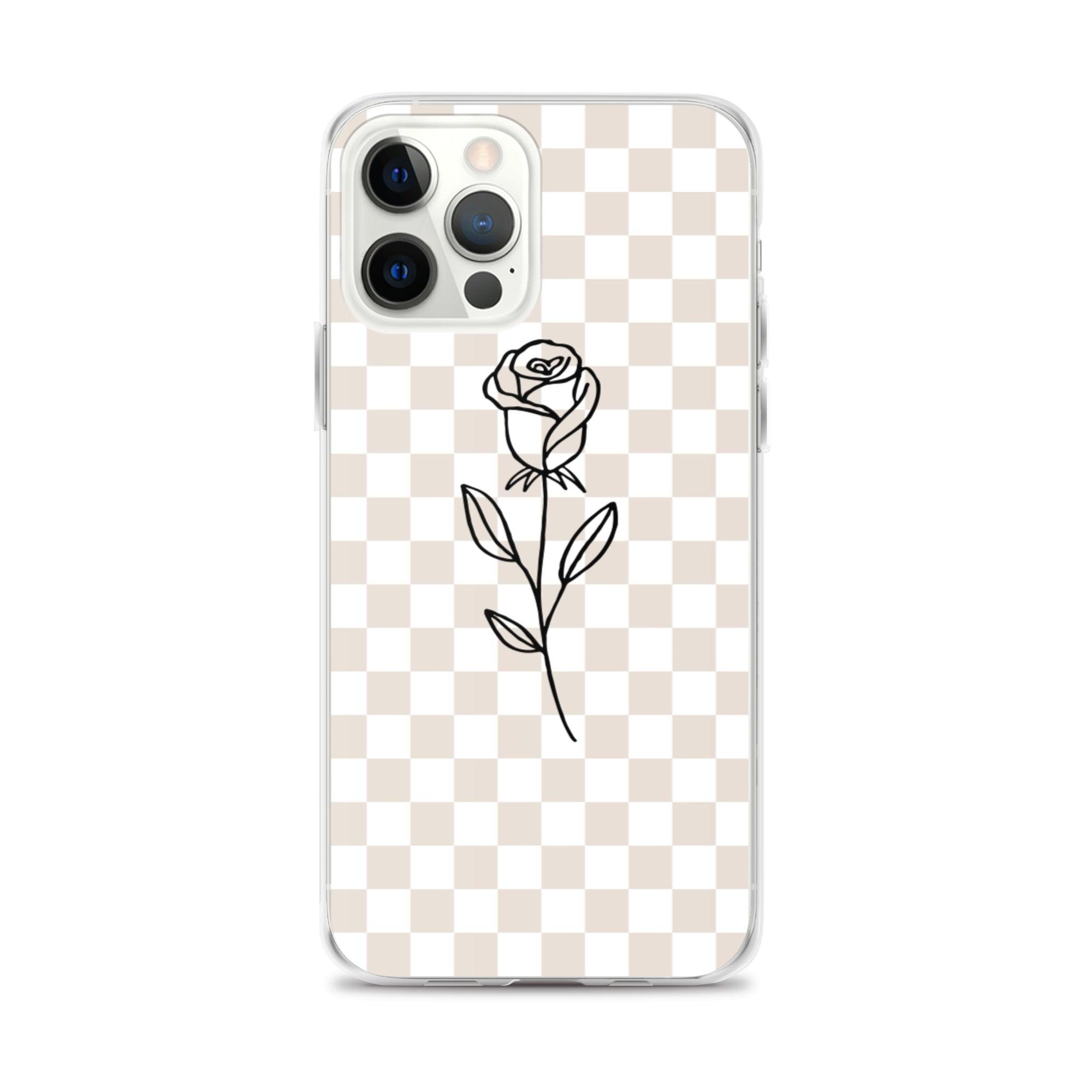 Checkered Rose iPhone Case - Sunday Golden
