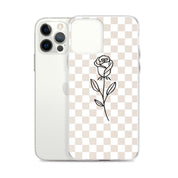 Checkered Rose iPhone Case - Sunday Golden