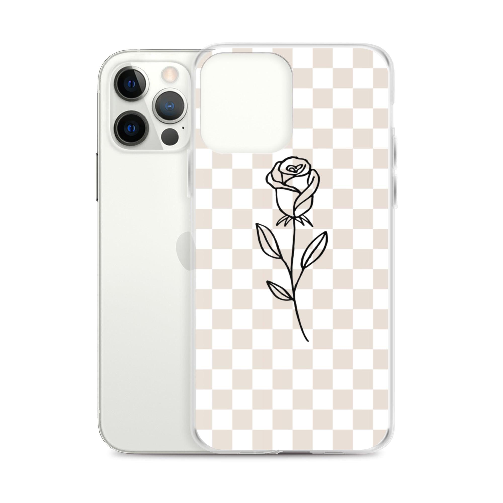 Checkered Rose iPhone Case - Sunday Golden