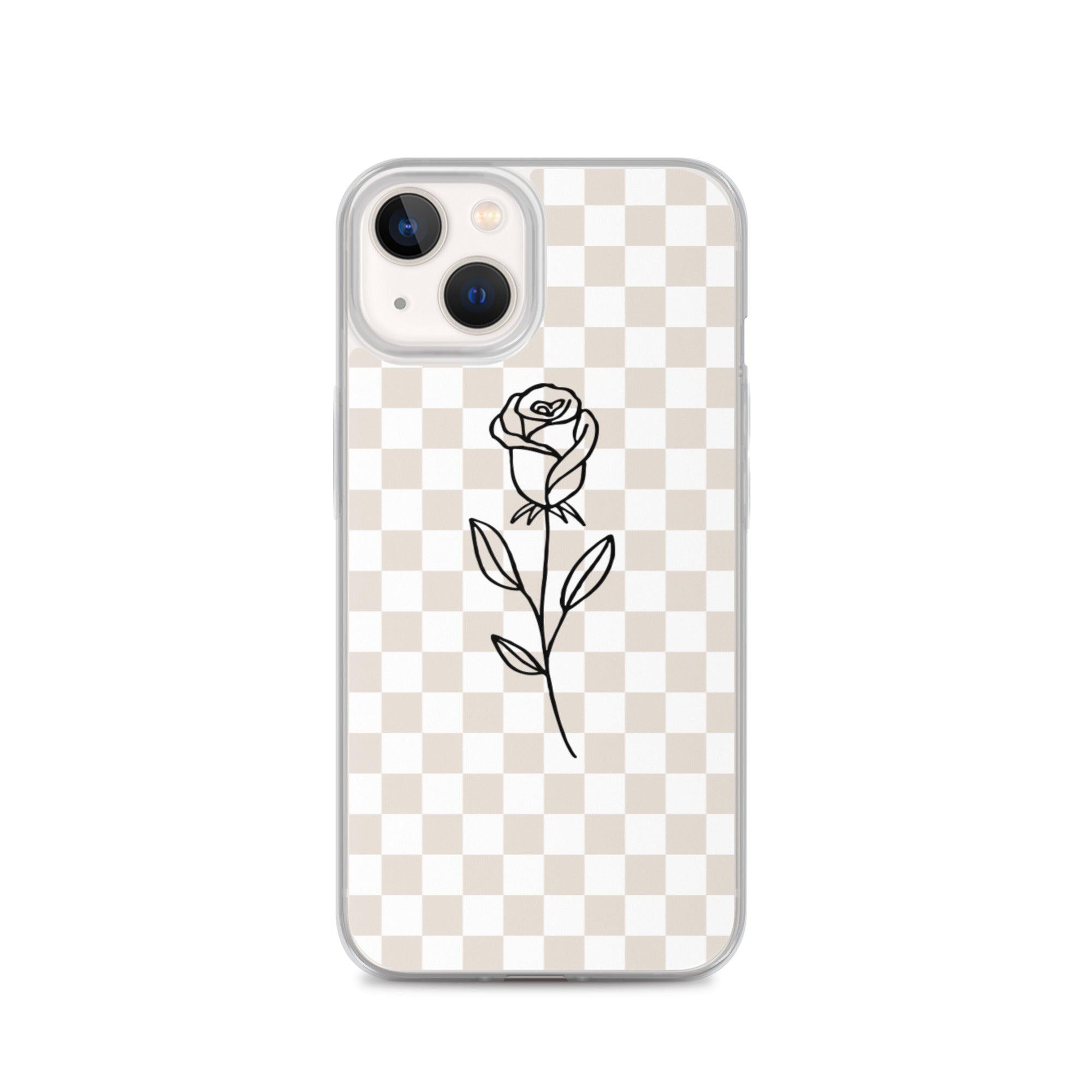 Checkered Rose iPhone Case - Sunday Golden