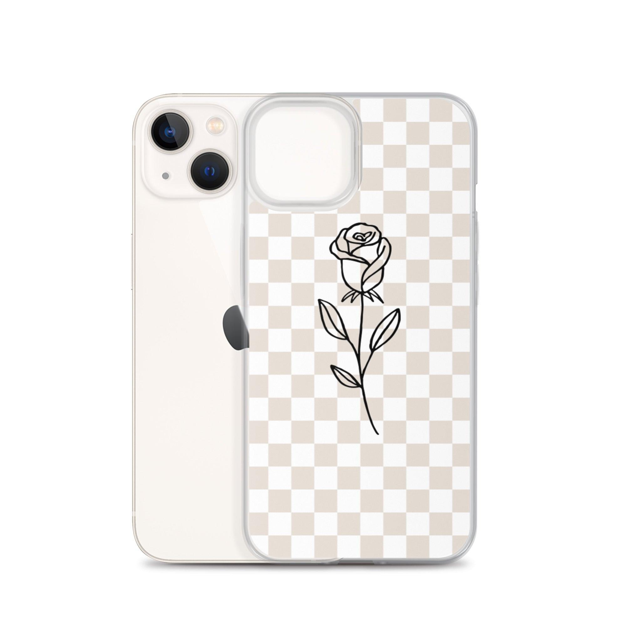 Checkered Rose iPhone Case - Sunday Golden