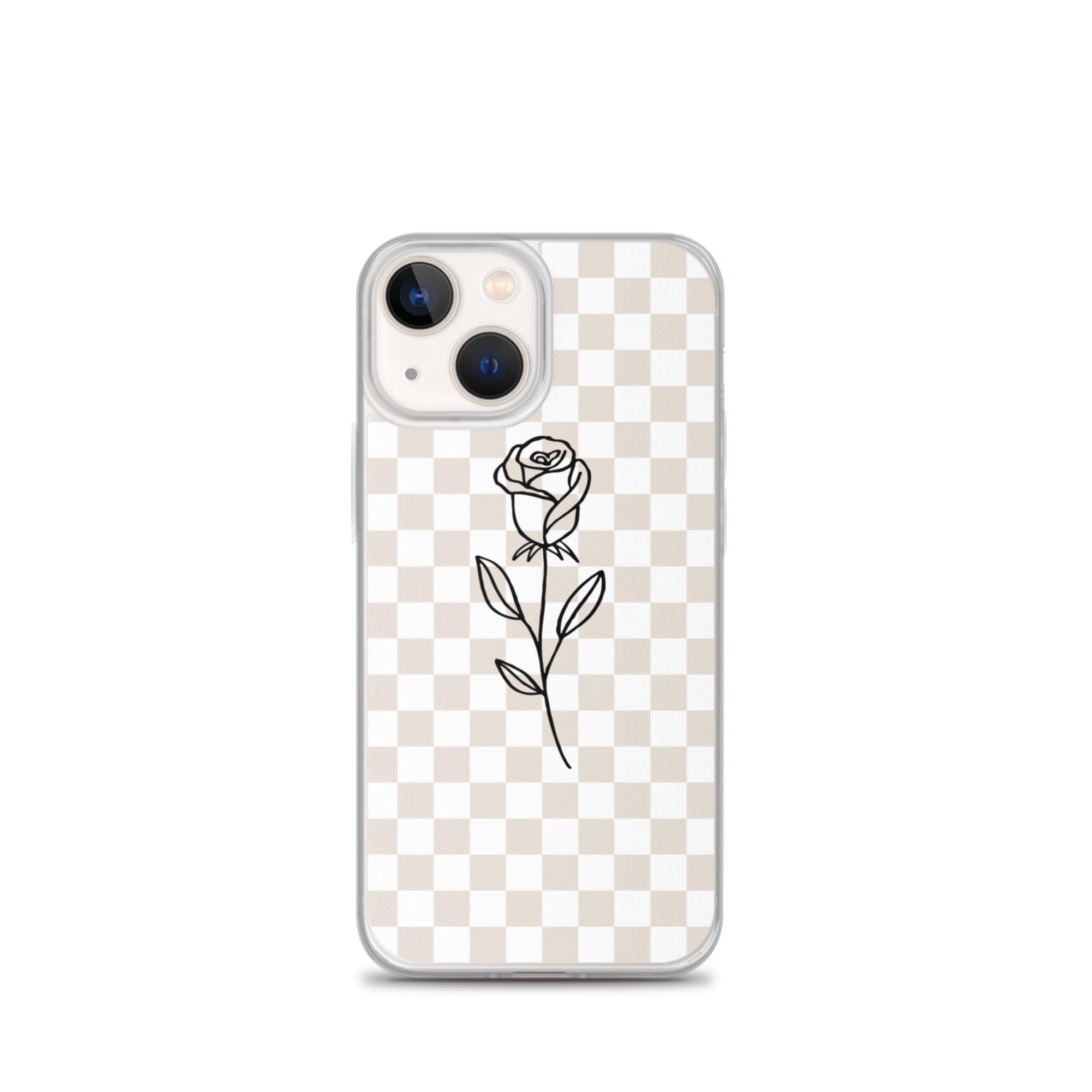 Checkered Rose iPhone Case - Sunday Golden