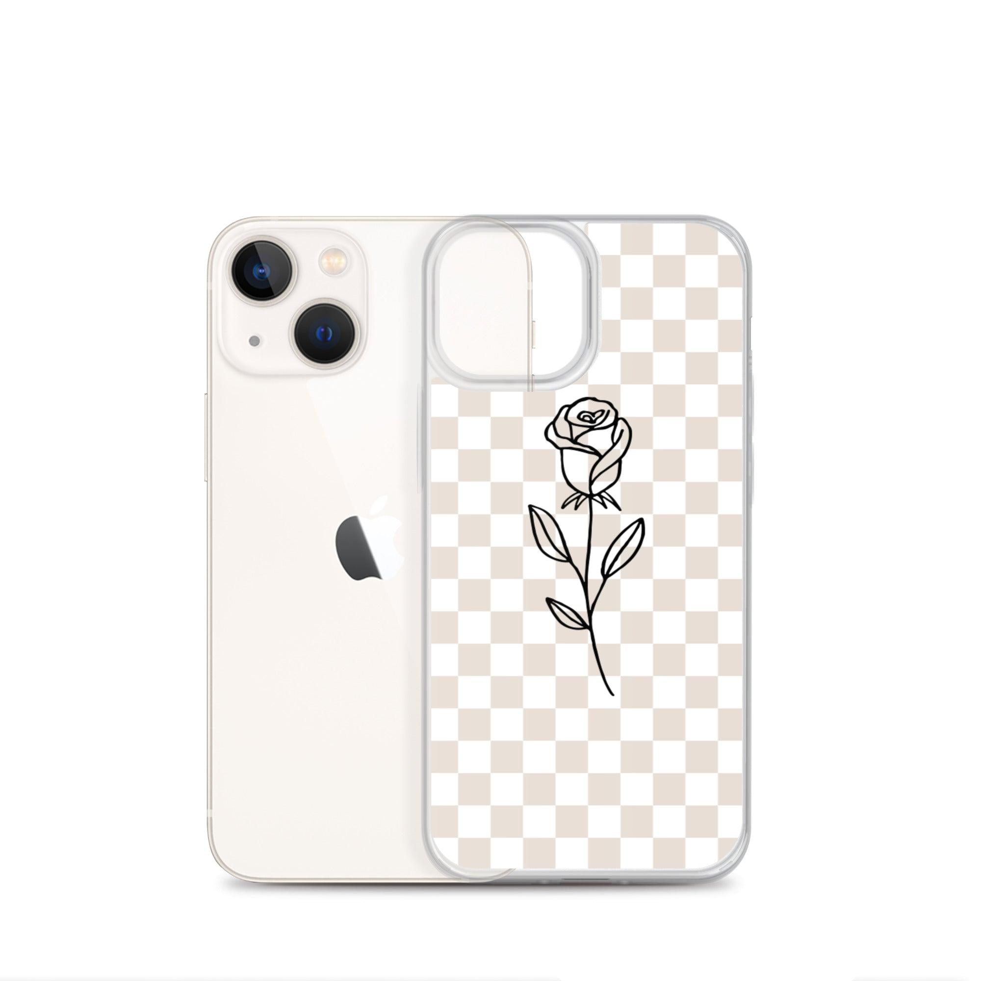 Checkered Rose iPhone Case - Sunday Golden