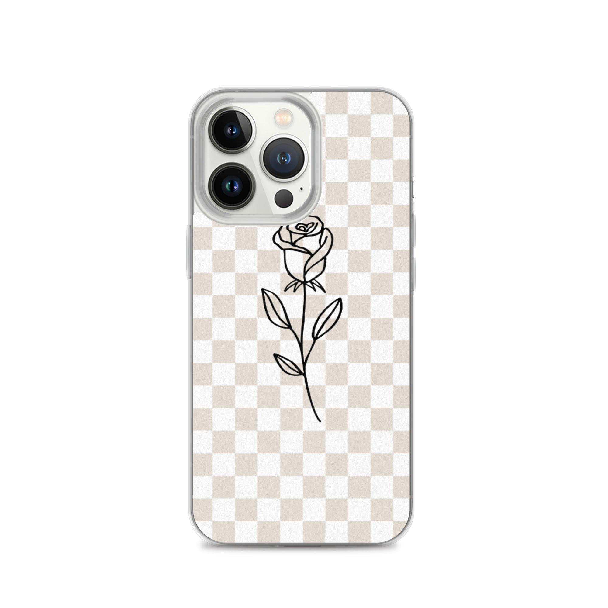 Checkered Rose iPhone Case - Sunday Golden