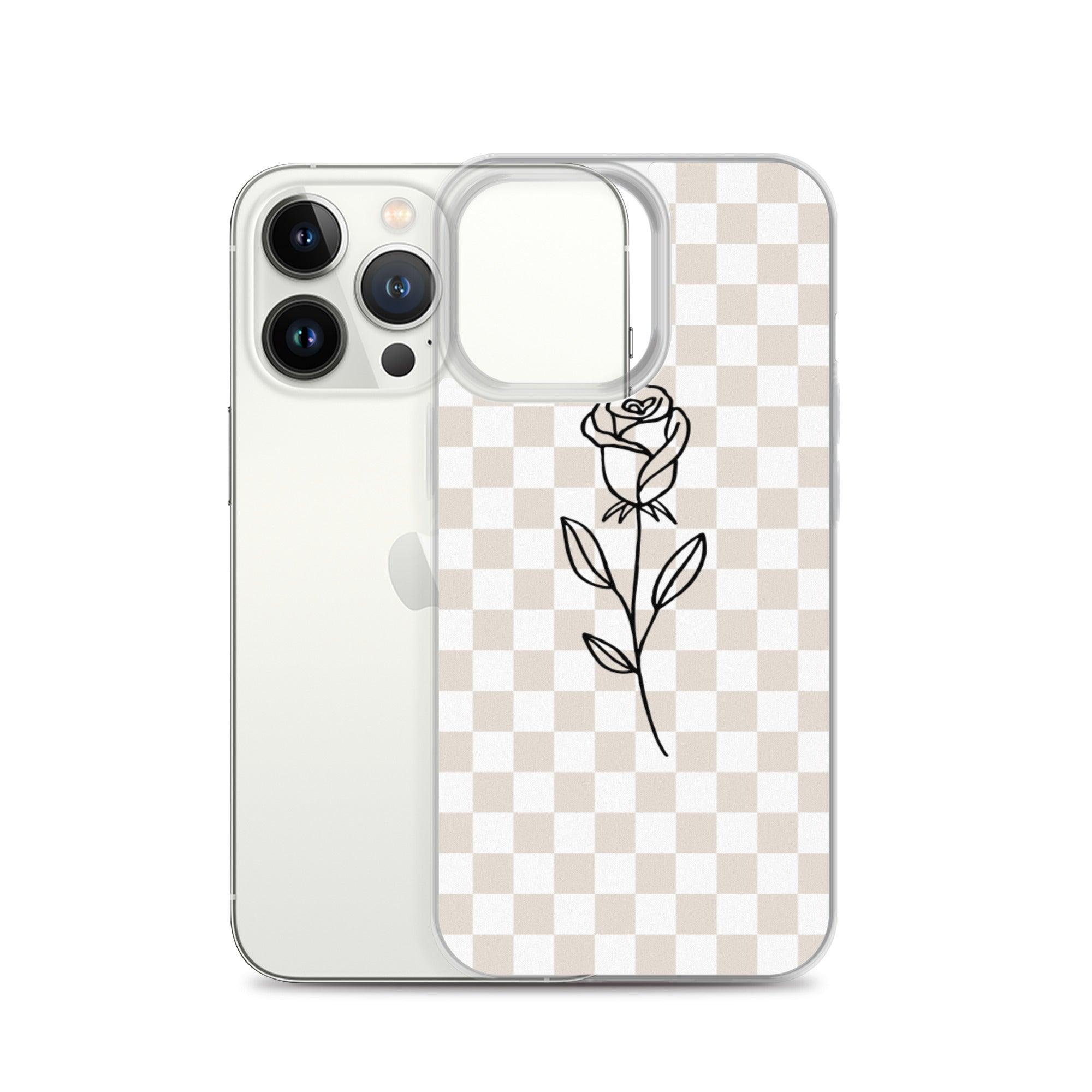 Checkered Rose iPhone Case - Sunday Golden