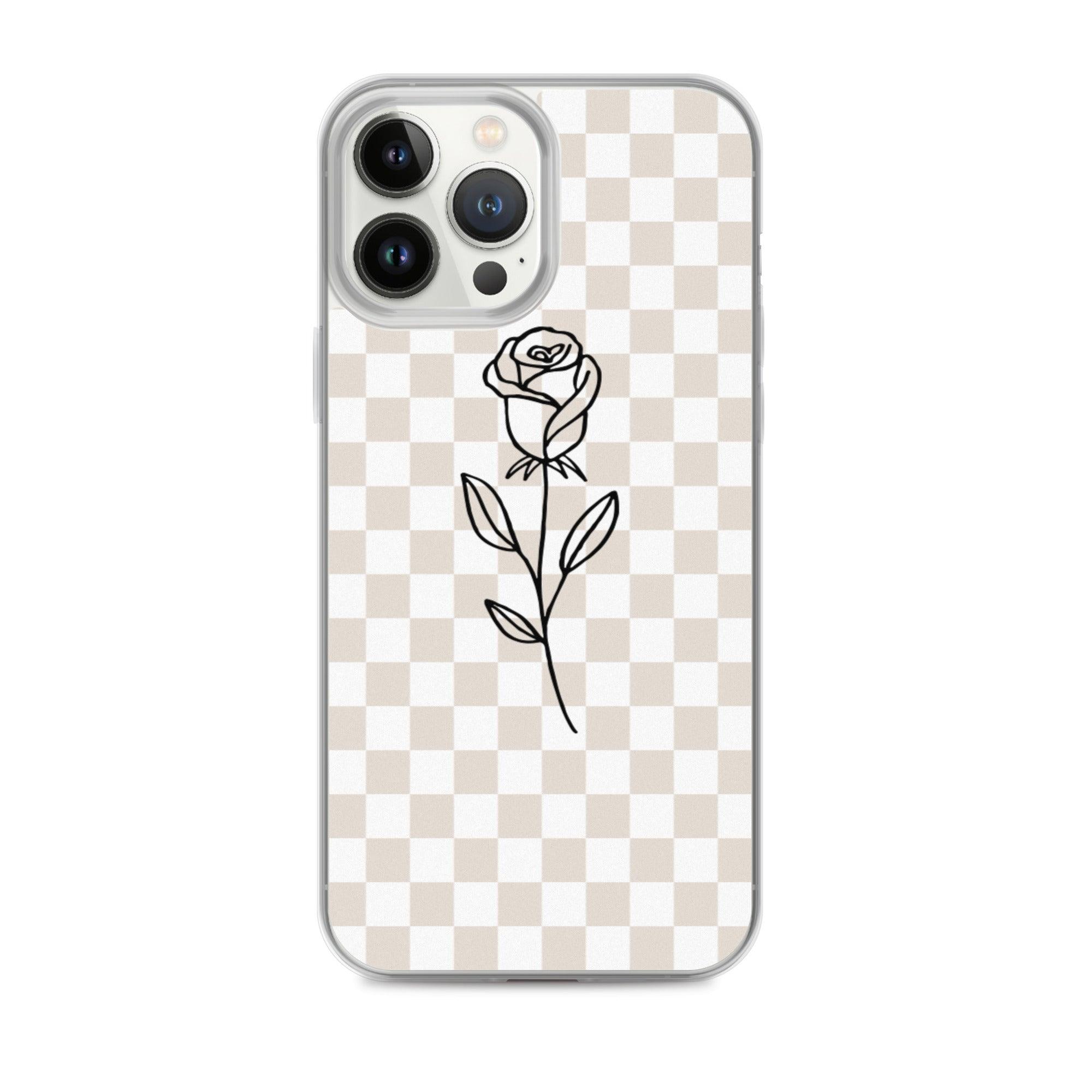 Checkered Rose iPhone Case - Sunday Golden