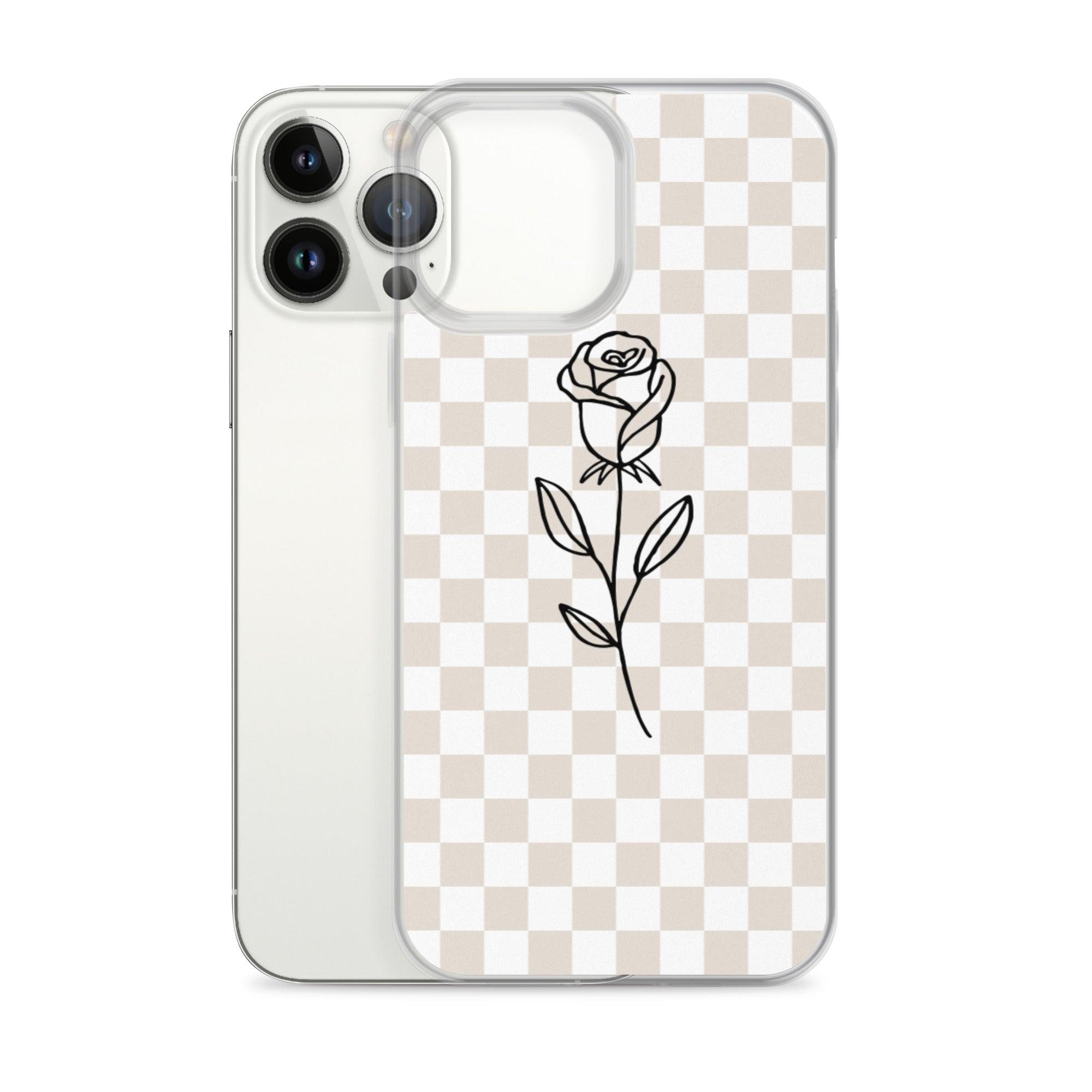 Checkered Rose iPhone Case - Sunday Golden