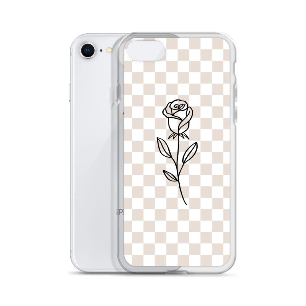 Checkered Rose iPhone Case - Sunday Golden