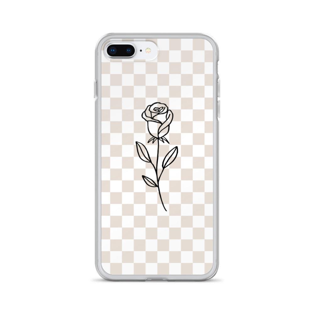 Checkered Rose iPhone Case - Sunday Golden