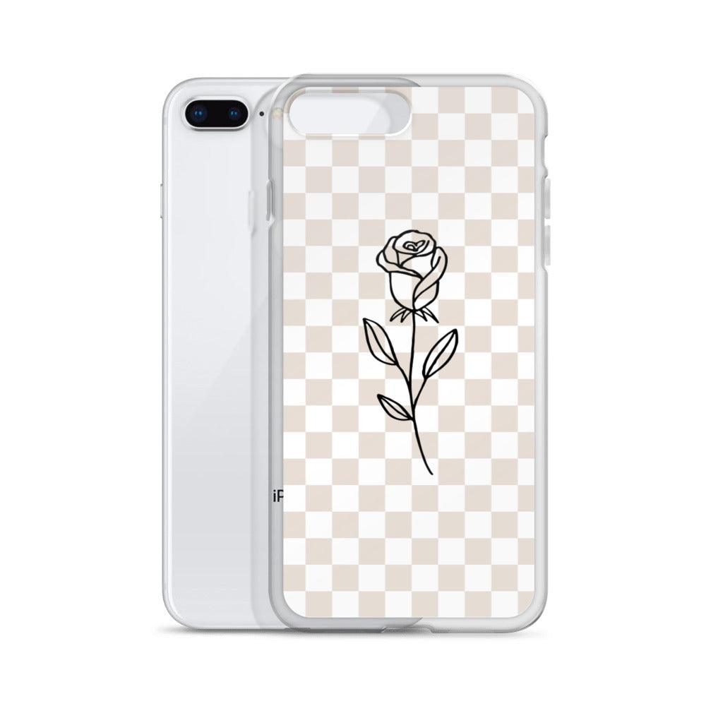 Checkered Rose iPhone Case - Sunday Golden