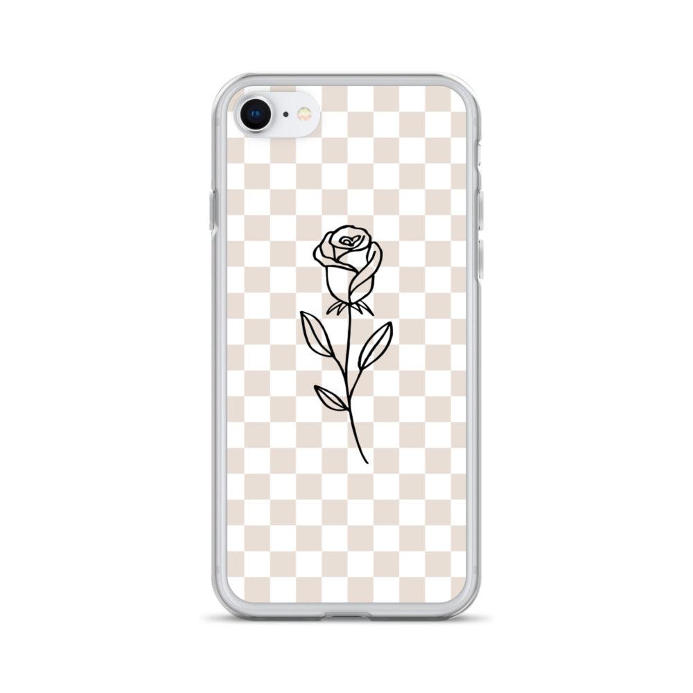 Checkered Rose iPhone Case - Sunday Golden