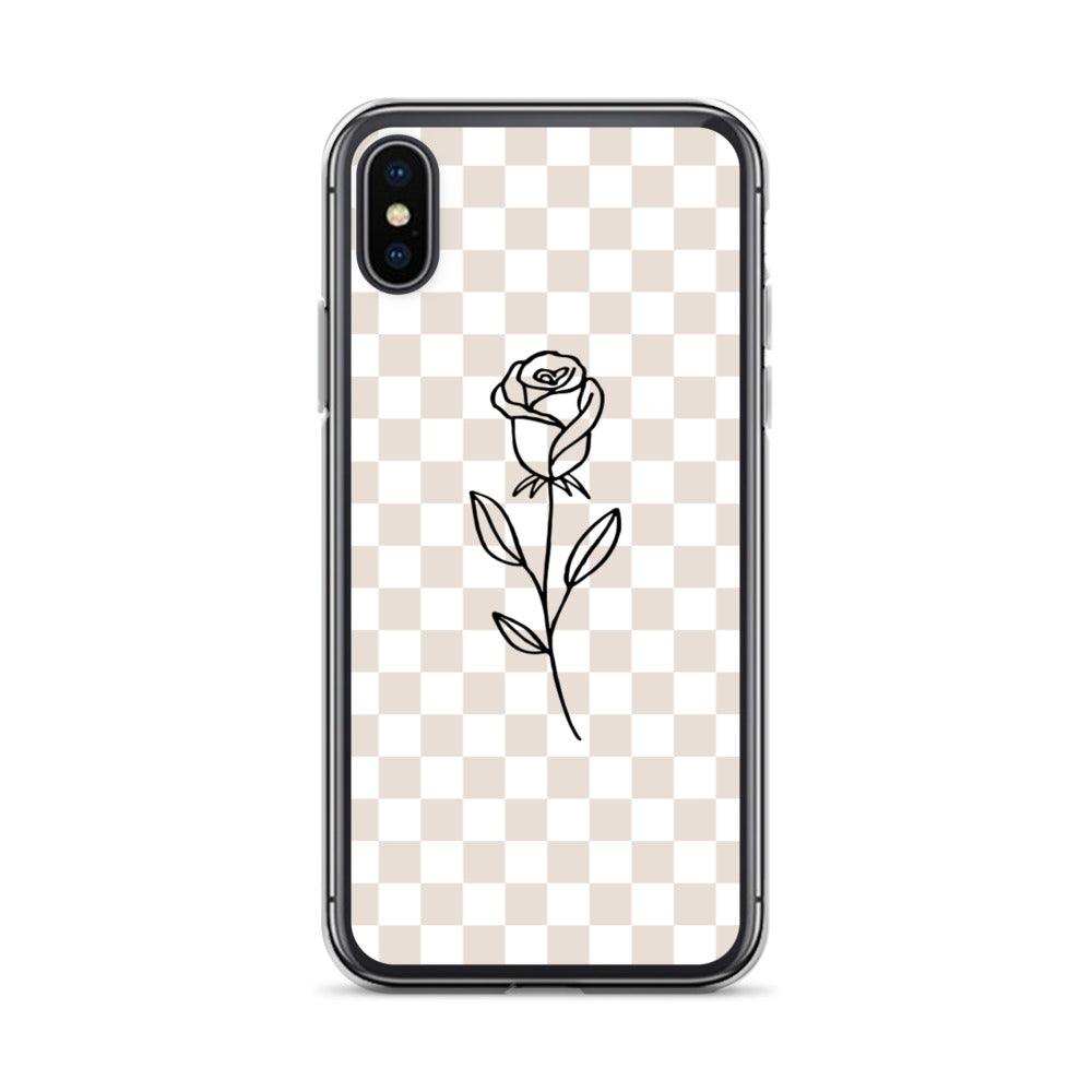 Checkered Rose iPhone Case - Sunday Golden