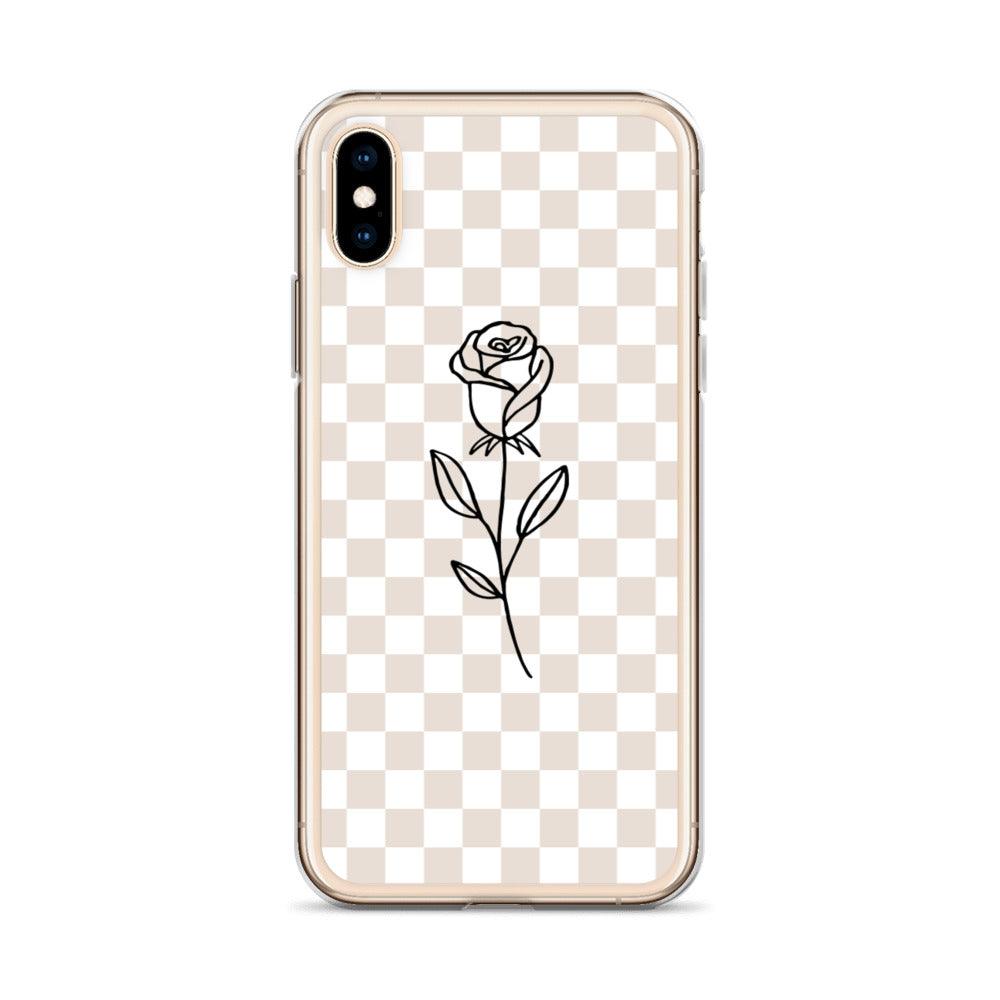 Checkered Rose iPhone Case - Sunday Golden