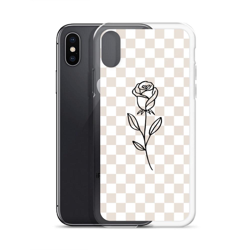 Checkered Rose iPhone Case - Sunday Golden