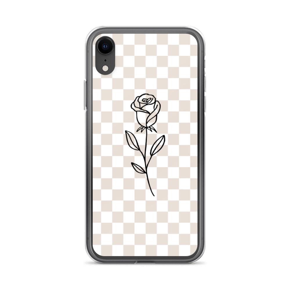 Checkered Rose iPhone Case - Sunday Golden