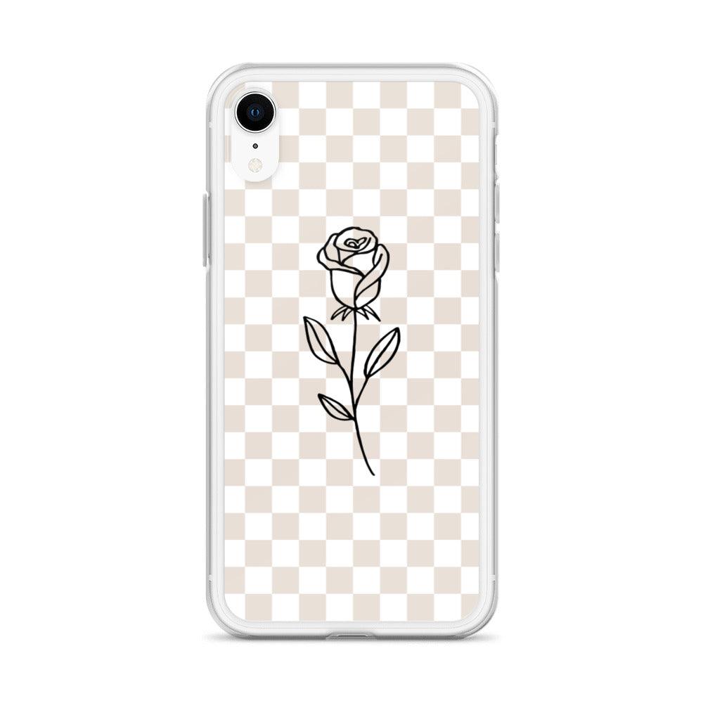 Checkered Rose iPhone Case - Sunday Golden