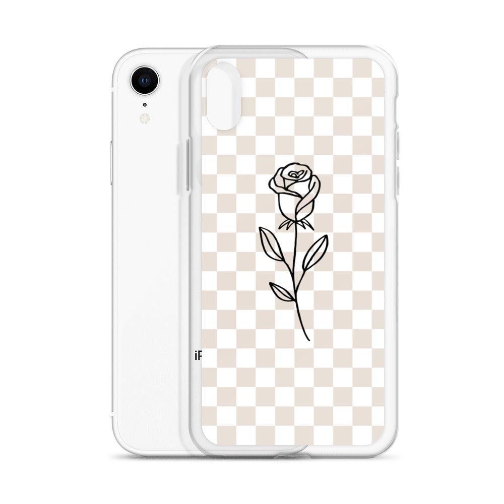 Checkered Rose iPhone Case - Sunday Golden