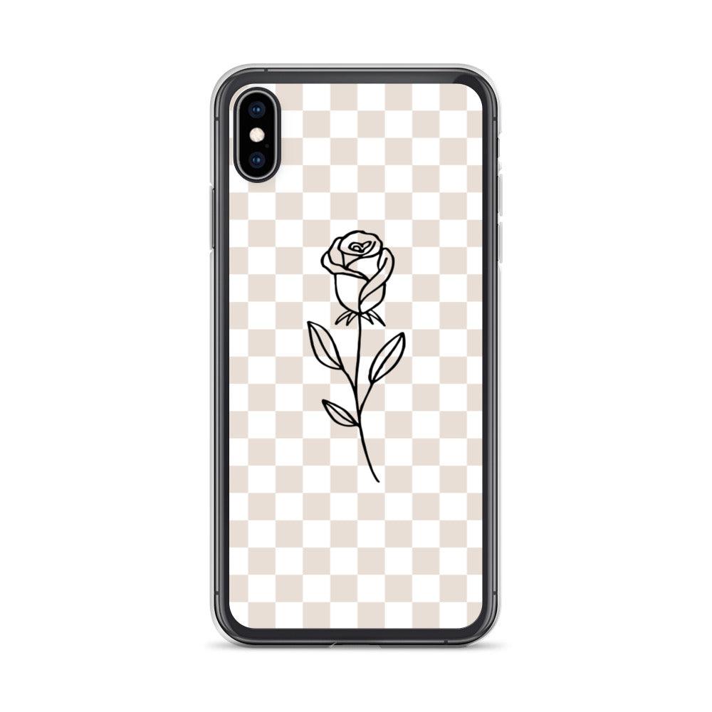Checkered Rose iPhone Case - Sunday Golden