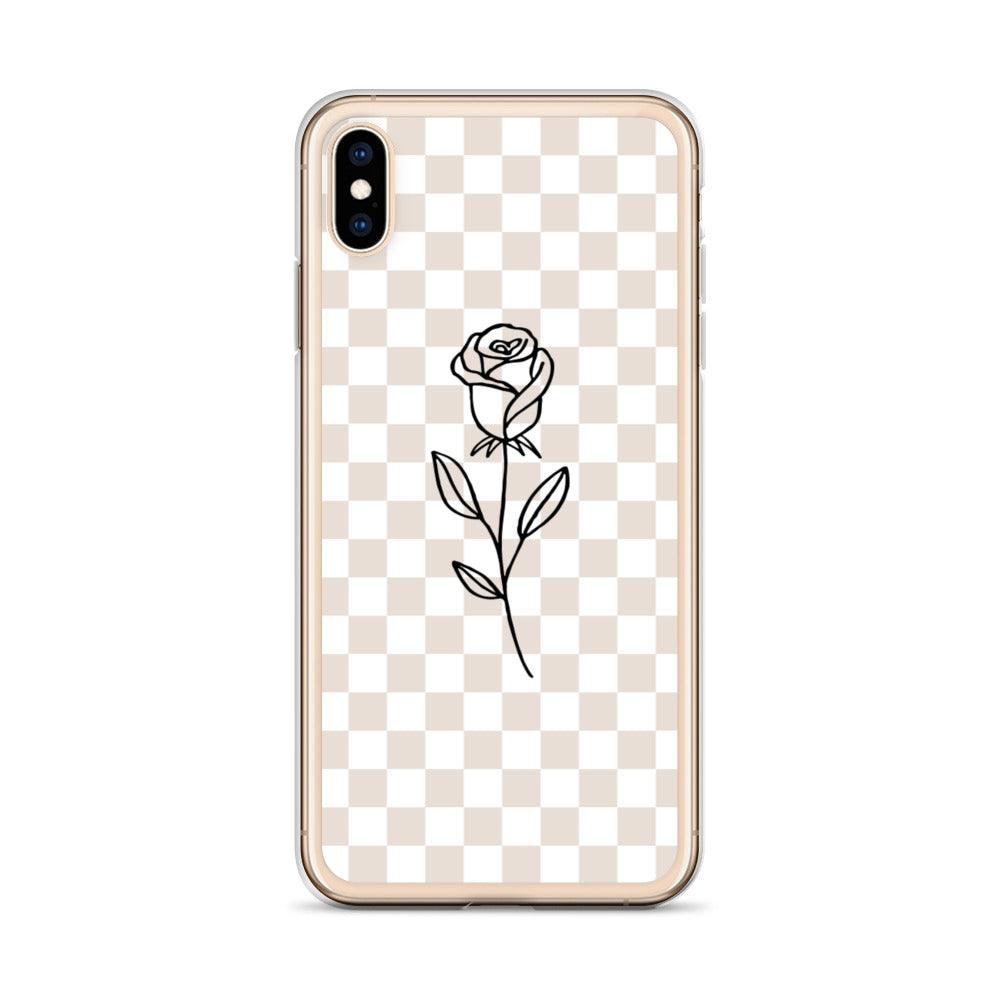 Checkered Rose iPhone Case - Sunday Golden
