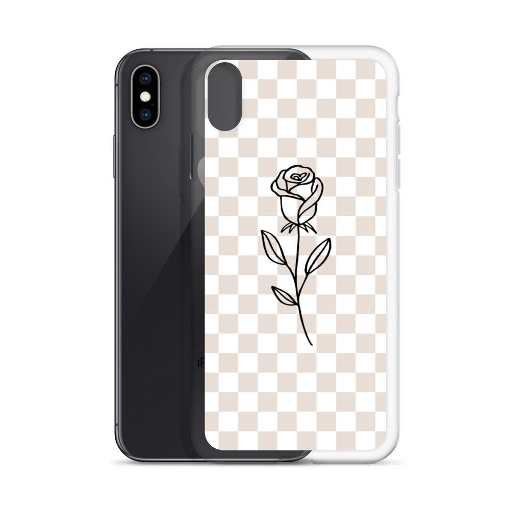 Checkered Rose iPhone Case - Sunday Golden