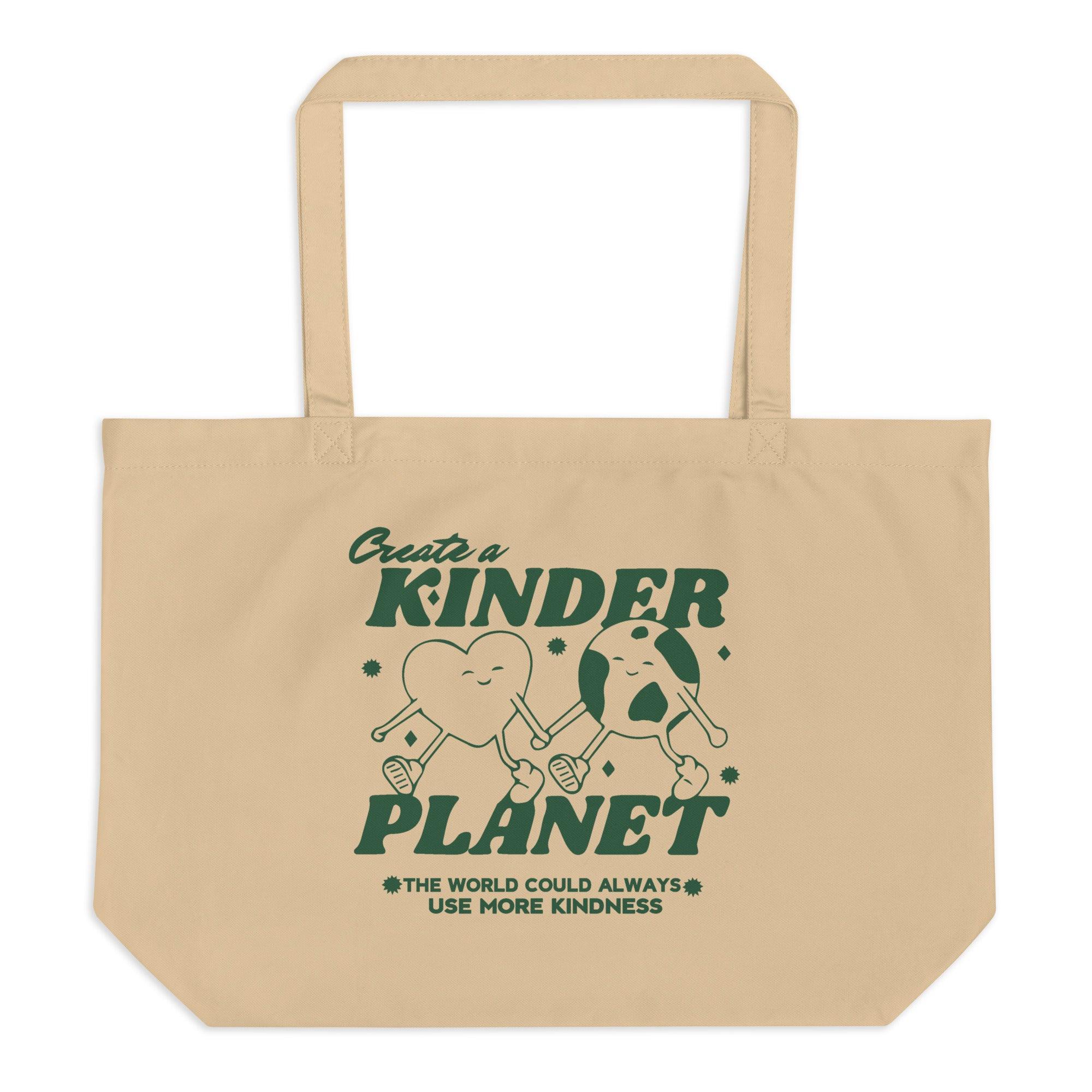 Create a Kinder Planet | Large Organic Cotton Eco Tote Bag - Sunday Golden