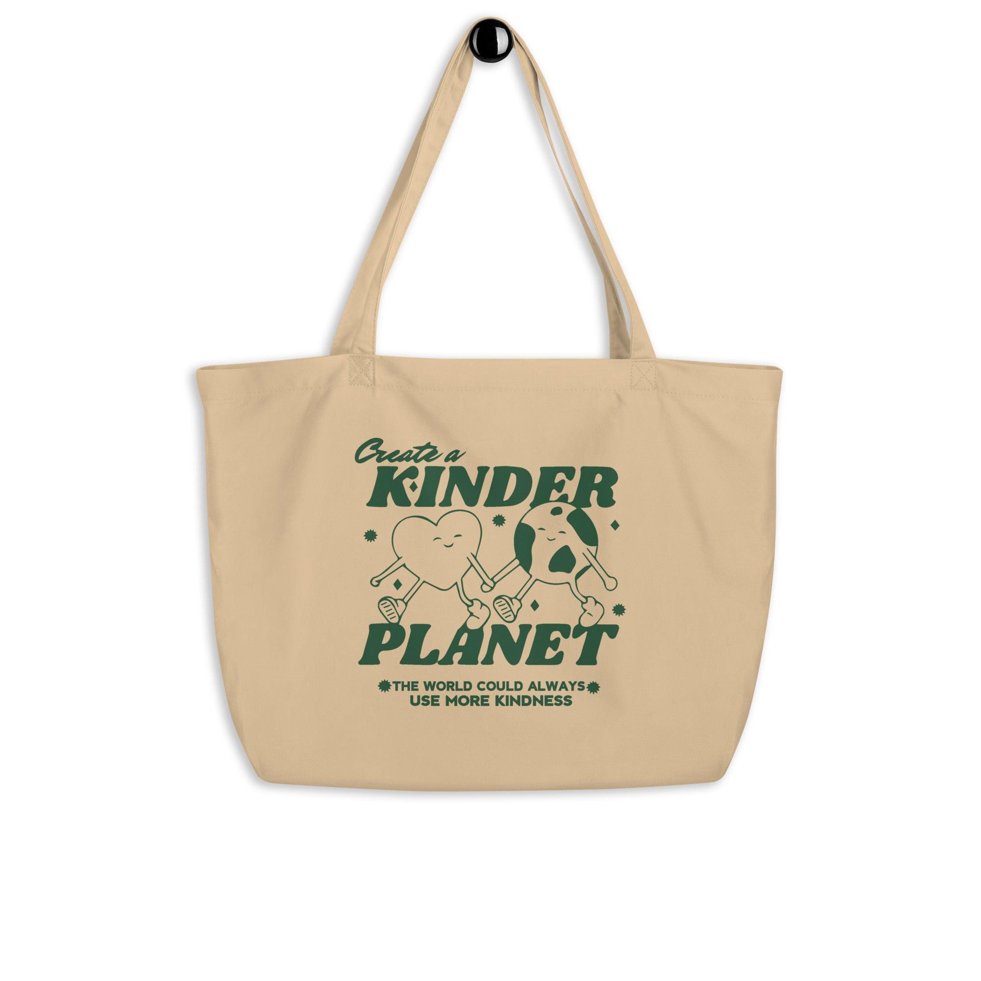 Create a Kinder Planet | Large Organic Cotton Eco Tote Bag - Sunday Golden
