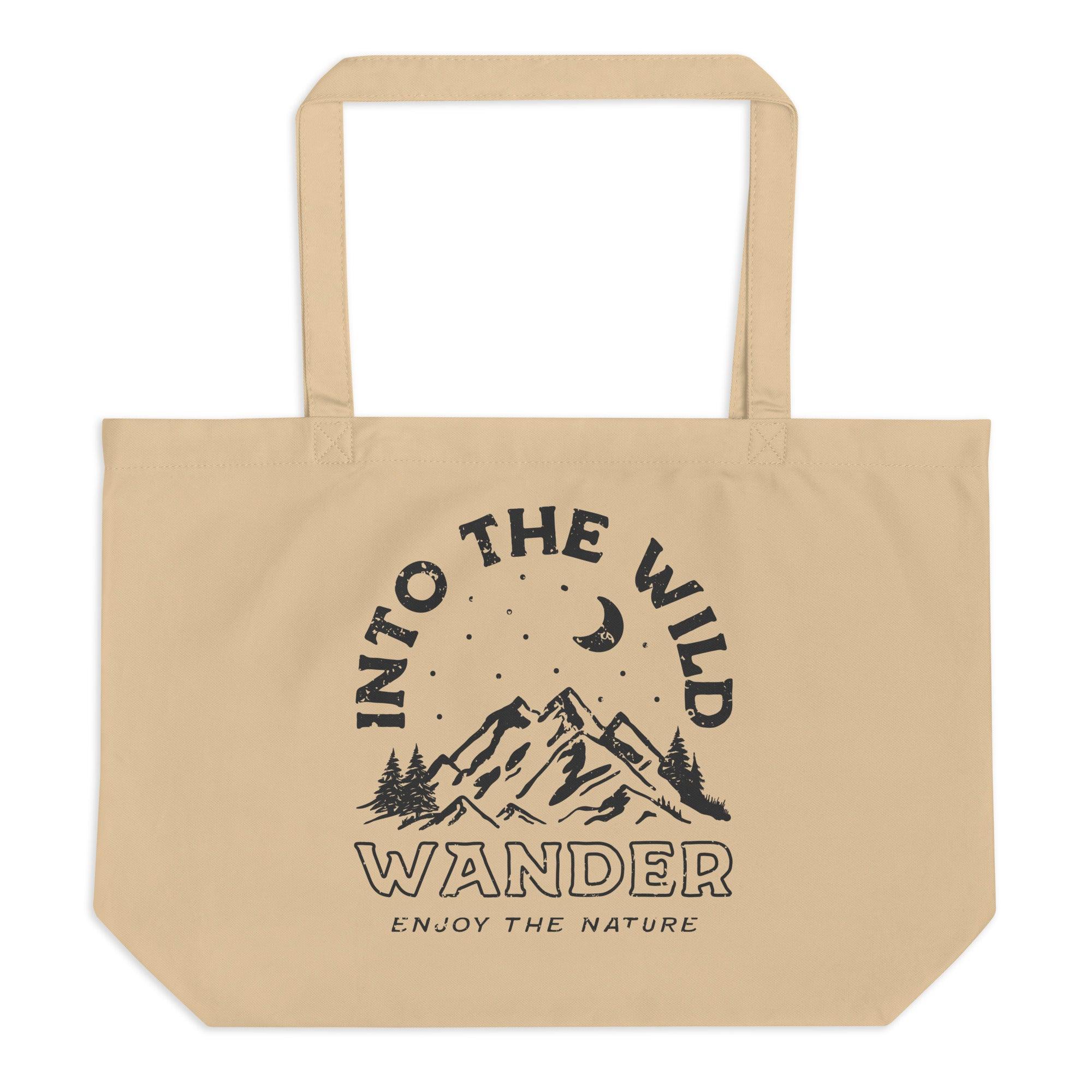 Into the Wild | Large Organic Cotton Eco Tote Bag - Sunday Golden