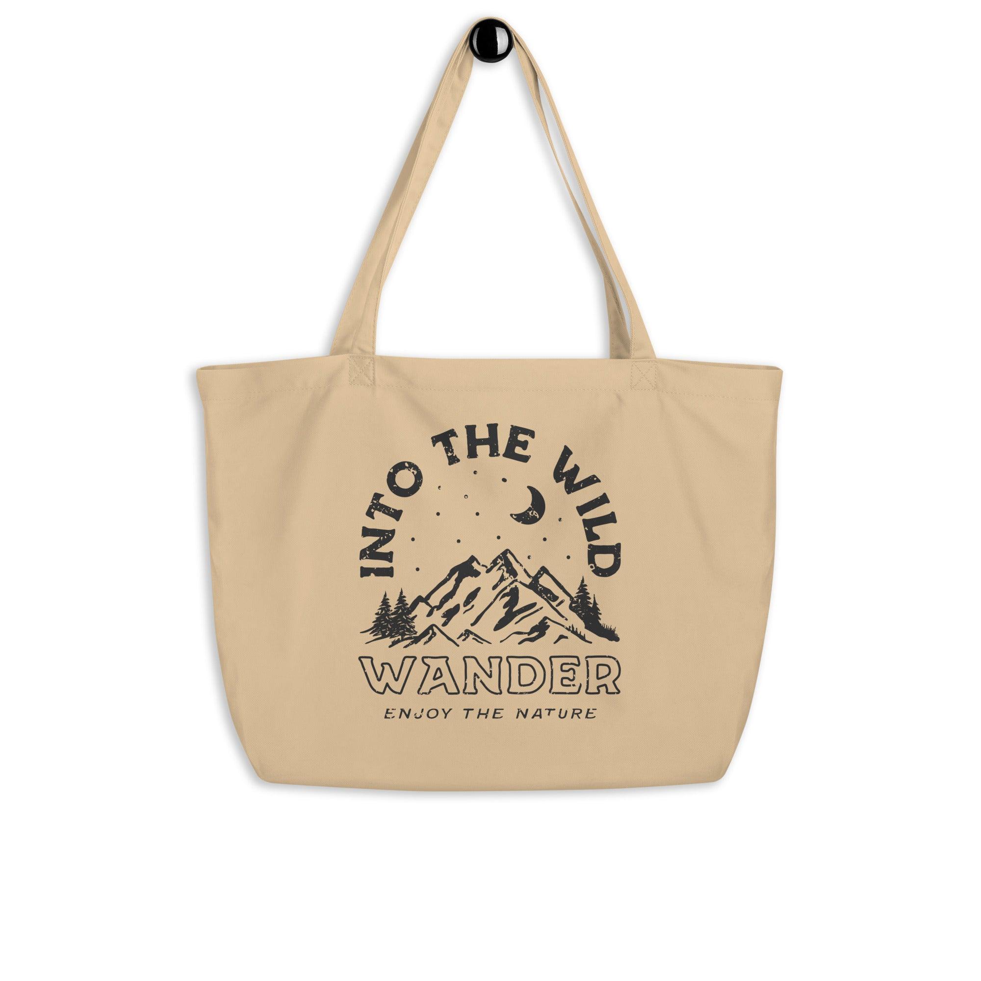Into the Wild | Large Organic Cotton Eco Tote Bag - Sunday Golden