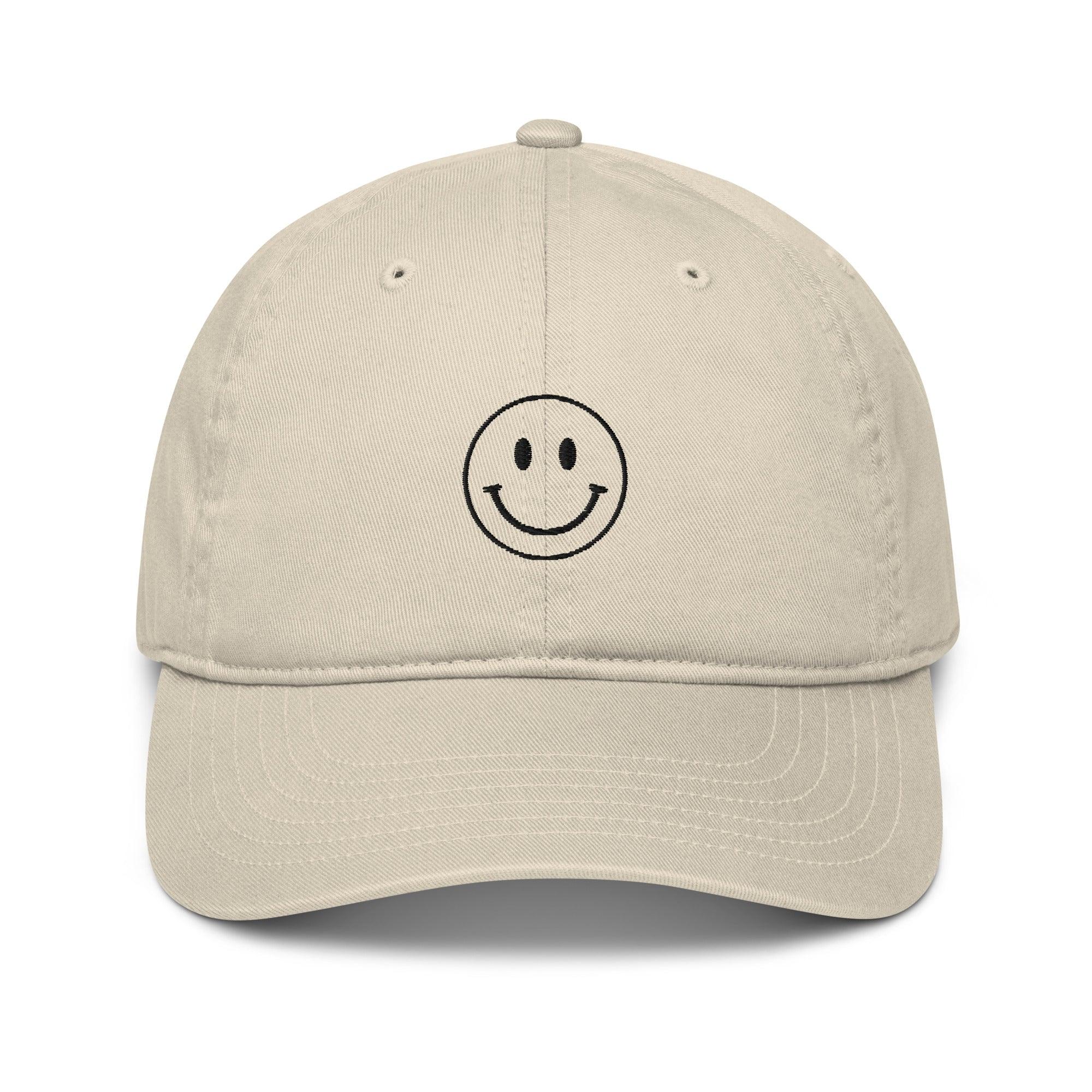 Retro Smiley | Embroidered Organic Cotton Hat - Sunday Golden